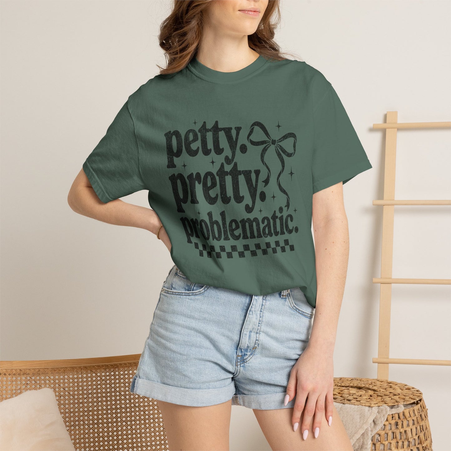 Petty Pretty Problematic T-Shirt — Funny Retro Feminine Graphic Tee