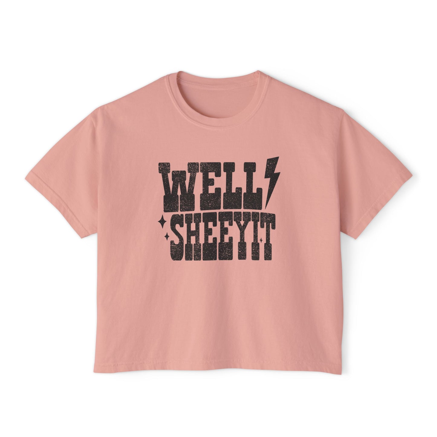 Well Sheeyit Boxy Tee — Funny Retro Western Graphic Shirt