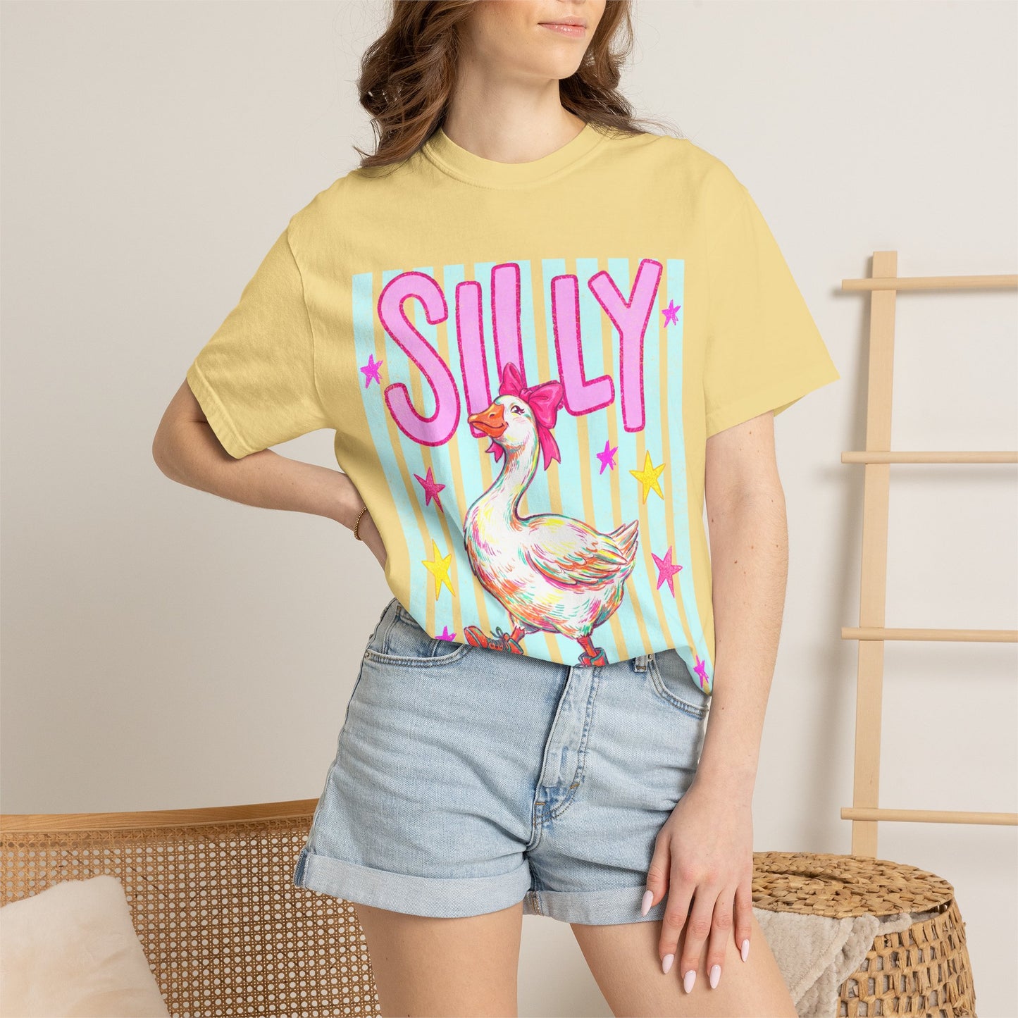 Silly Goose T-Shirt – Cute Retro Duck in Rain Boots Graphic Tee