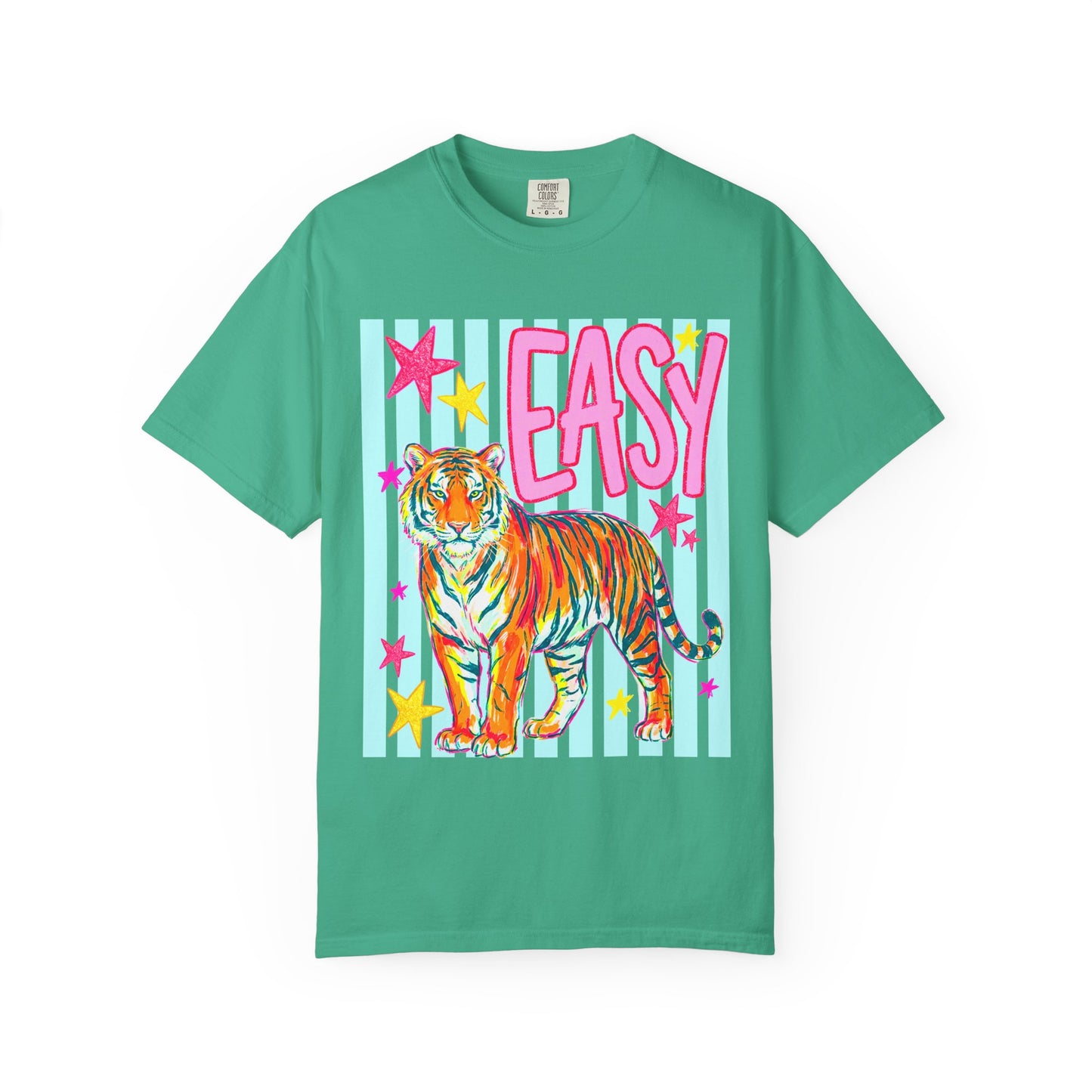 Easy Tiger T‑Shirt — Colorful Retro Tiger Graphic Tee