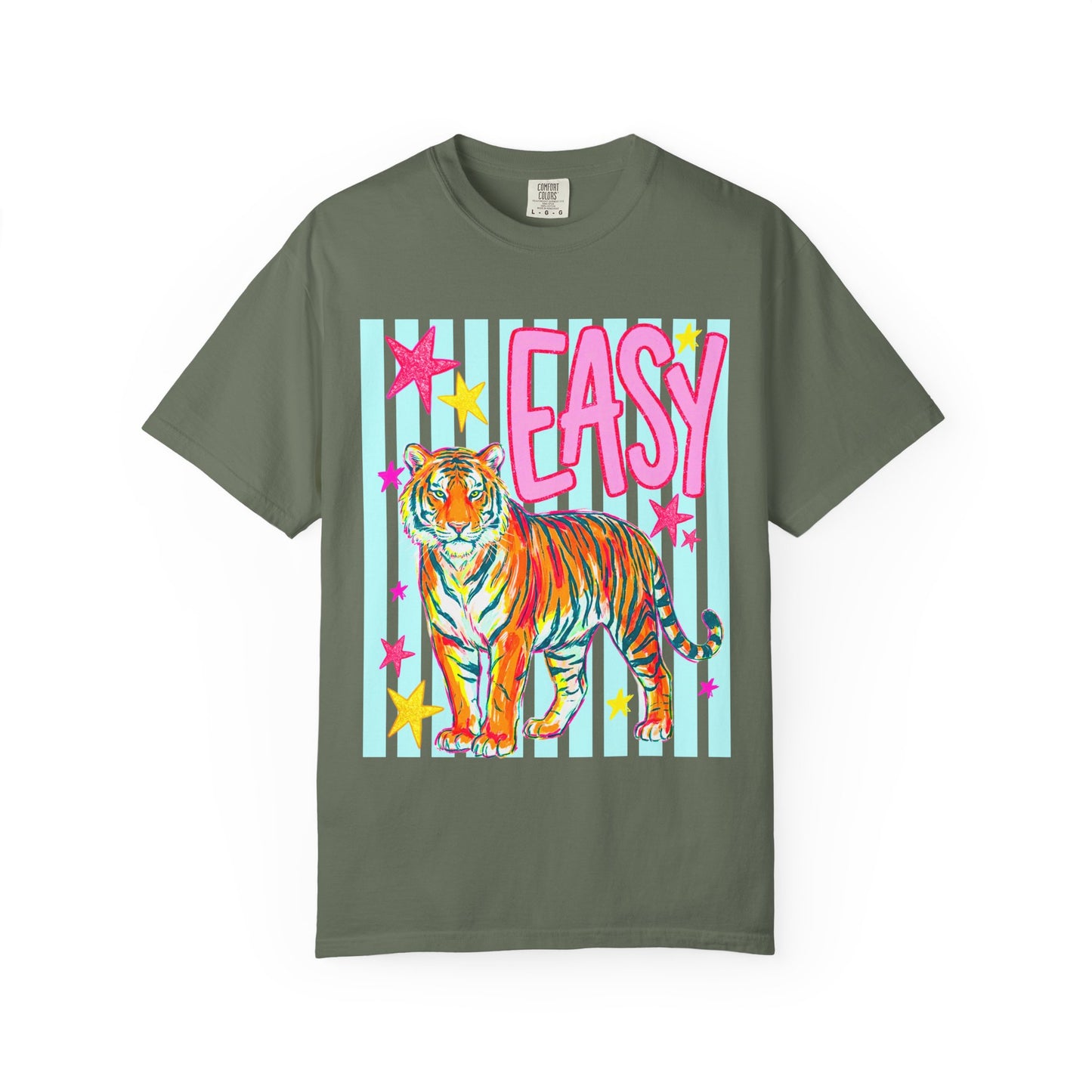 Easy Tiger T‑Shirt — Colorful Retro Tiger Graphic Tee