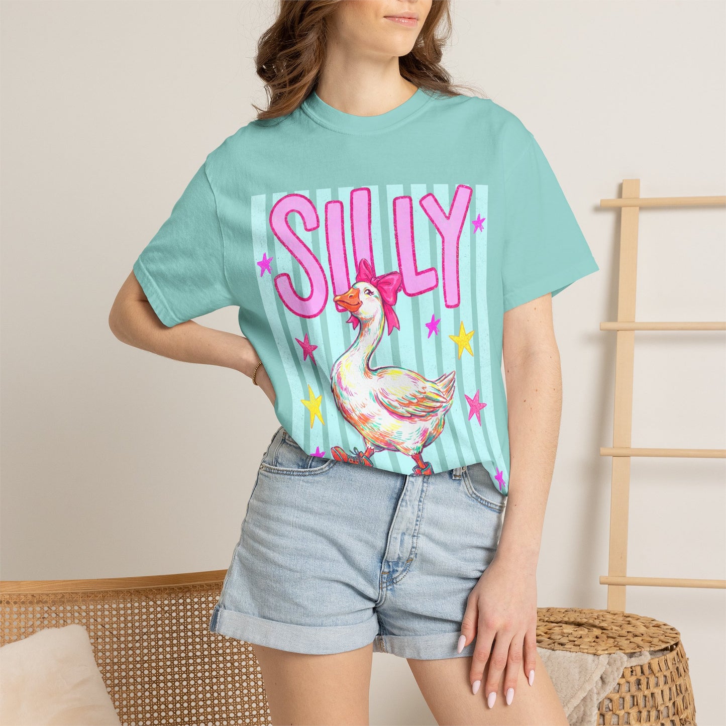 Silly Goose T-Shirt – Cute Retro Duck in Rain Boots Graphic Tee