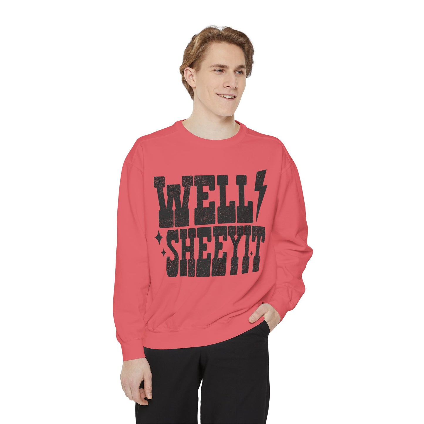 Well Sheeyit Sweatshirt — Retro Distressed Graphic Crewneck