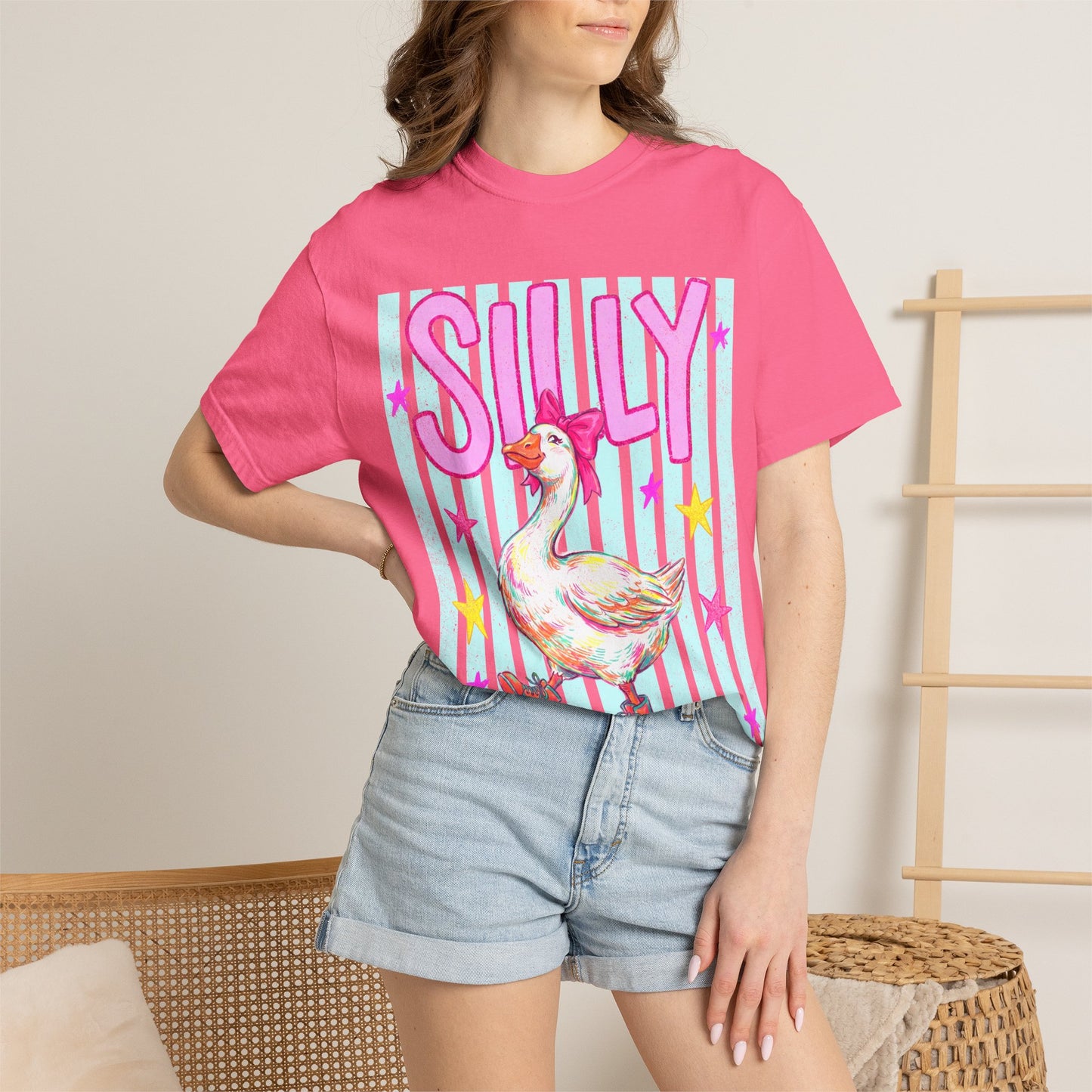 Silly Goose T-Shirt – Cute Retro Duck in Rain Boots Graphic Tee
