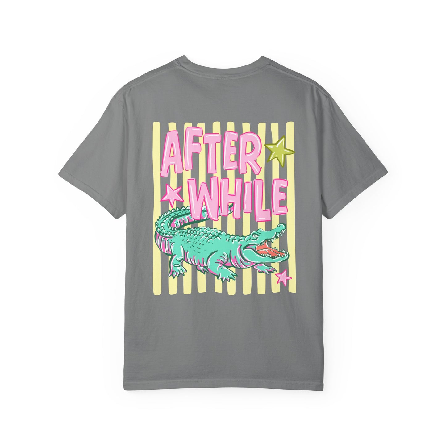 Later/After While T‑Shirt — Retro Neon Alligator Graphic Tee