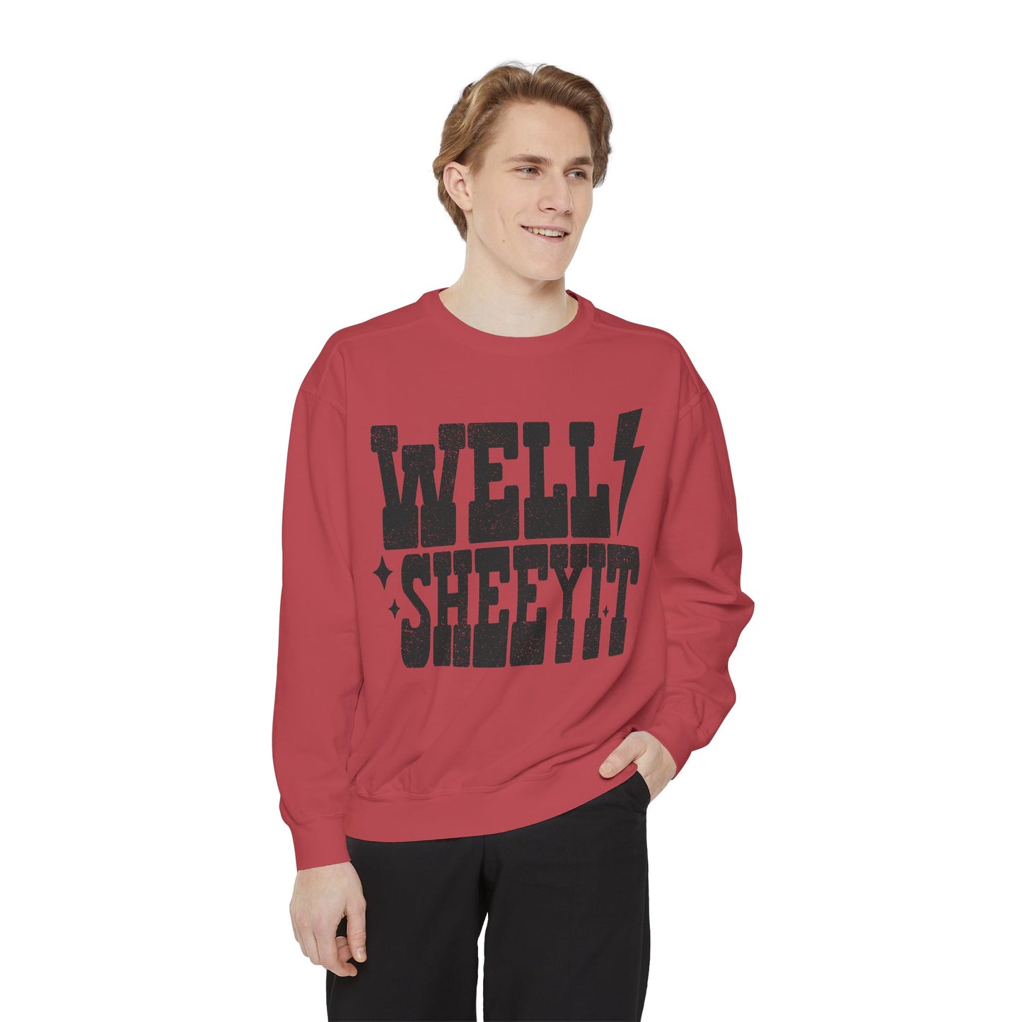Well Sheeyit Sweatshirt — Retro Distressed Graphic Crewneck
