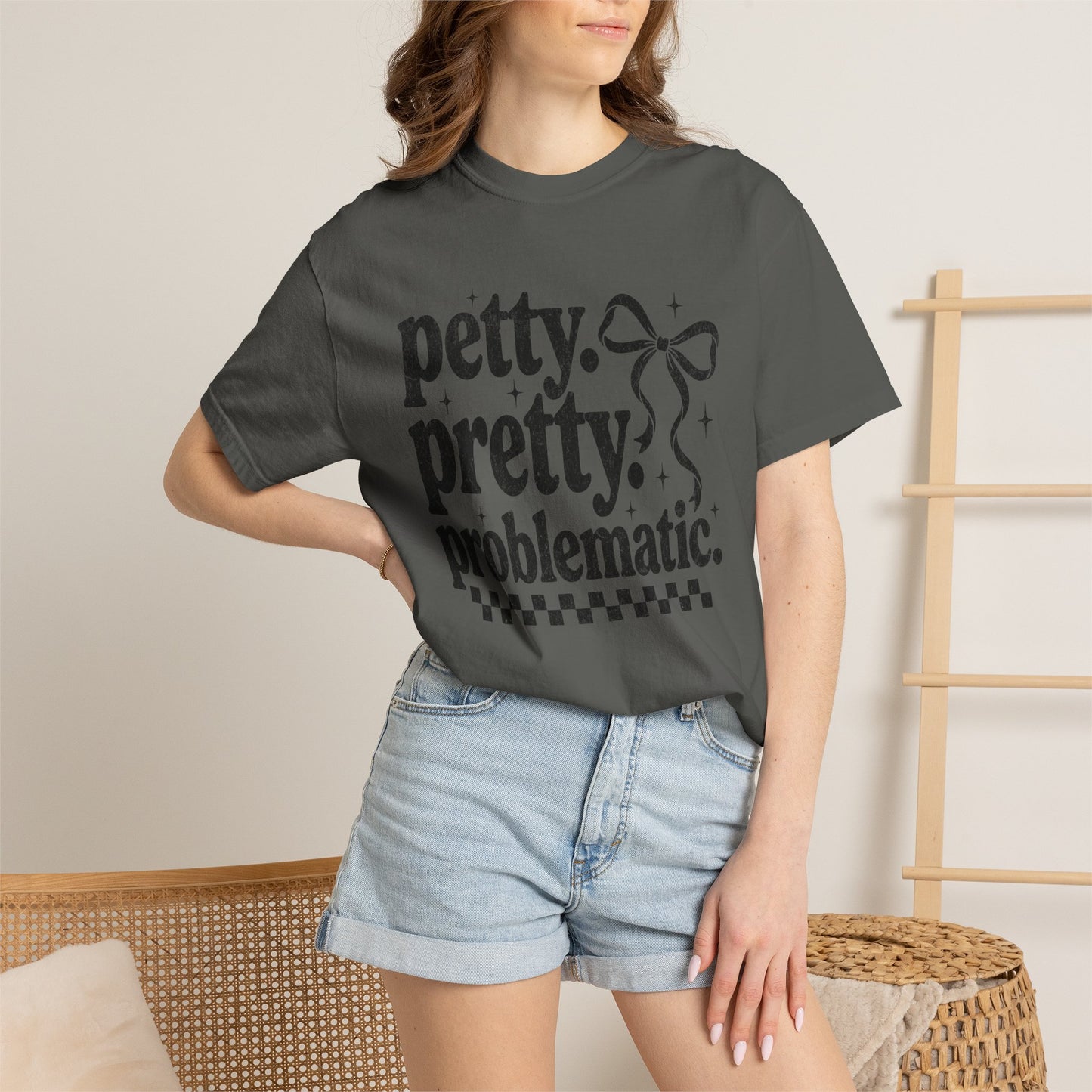 Petty Pretty Problematic T-Shirt — Funny Retro Feminine Graphic Tee