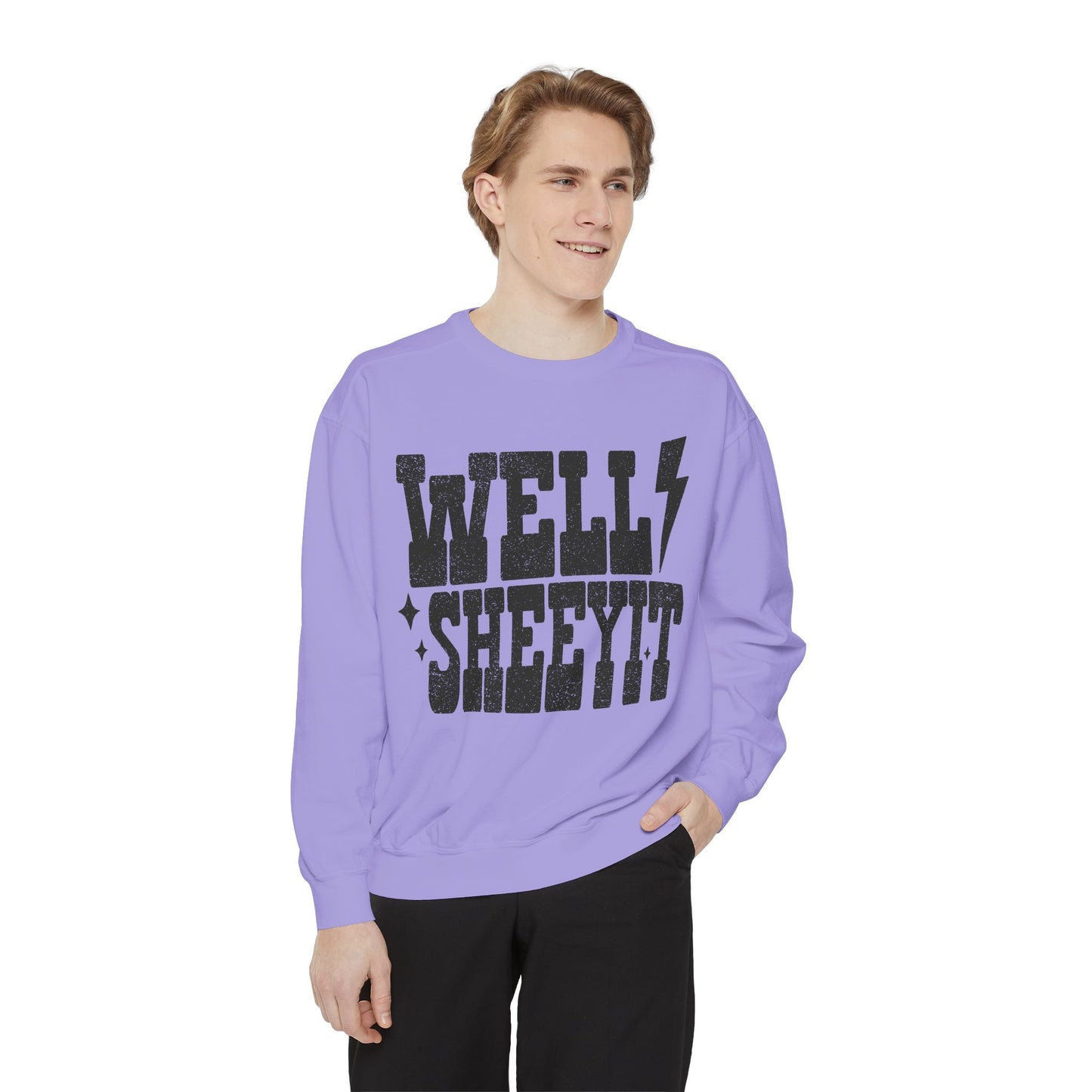 Well Sheeyit Sweatshirt — Retro Distressed Graphic Crewneck