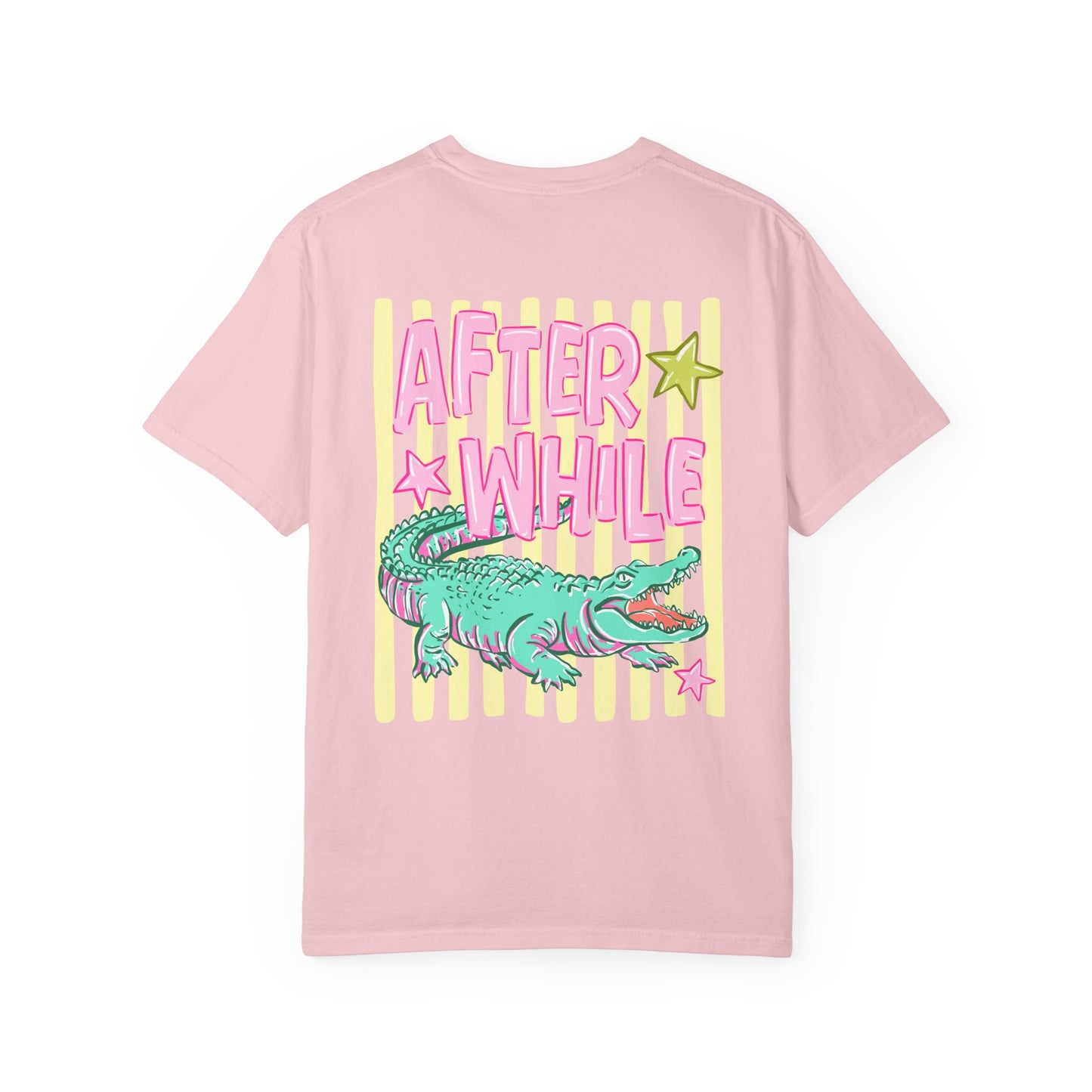 Later/After While T‑Shirt — Retro Neon Alligator Graphic Tee