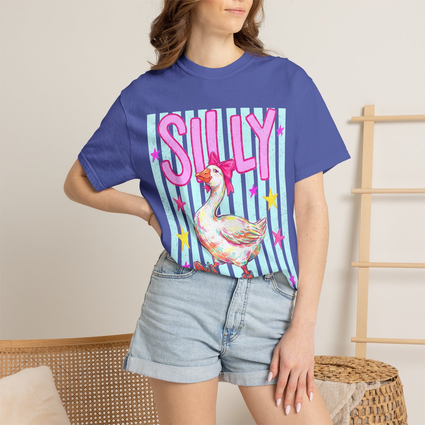 Silly Goose T-Shirt – Cute Retro Duck in Rain Boots Graphic Tee