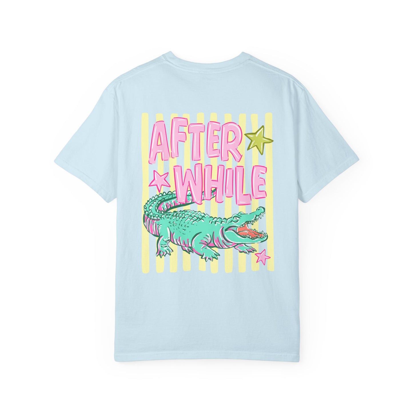 Later/After While T‑Shirt — Retro Neon Alligator Graphic Tee