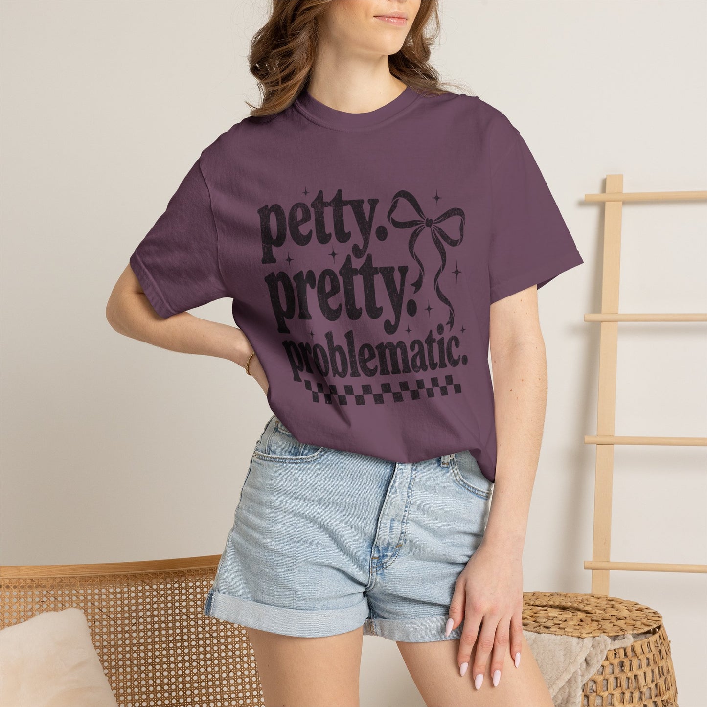 Petty Pretty Problematic T-Shirt — Funny Retro Feminine Graphic Tee
