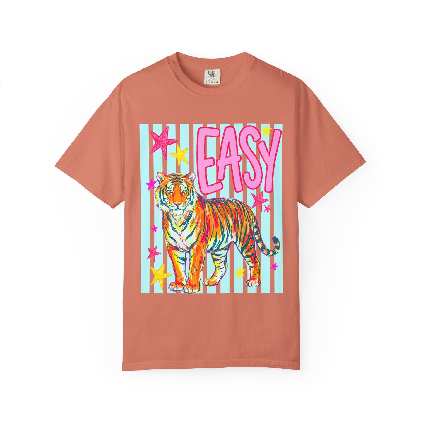Easy Tiger T‑Shirt — Colorful Retro Tiger Graphic Tee