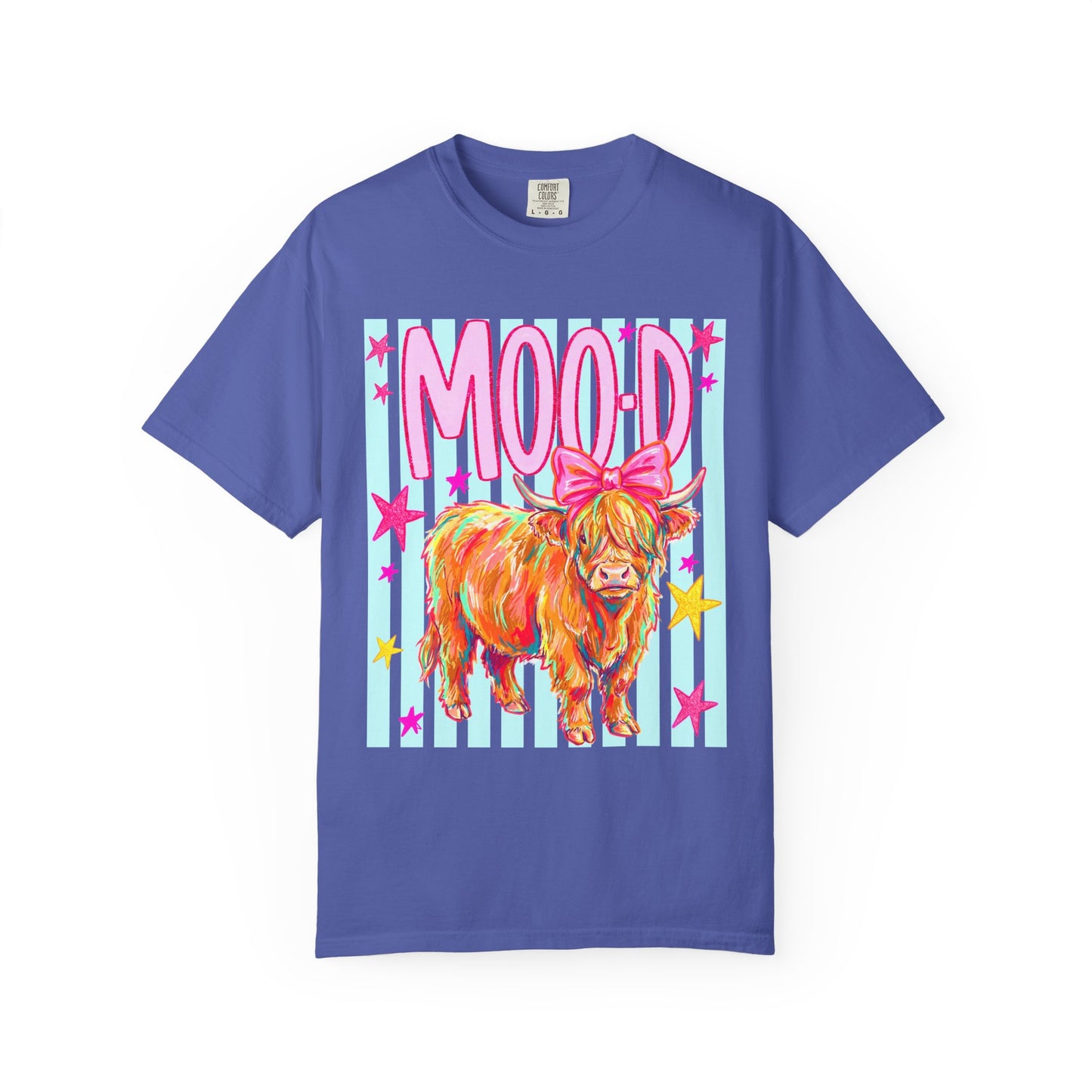 Mood Highland Cow T-Shirt — Colorful Cute Cow Graphic Tee