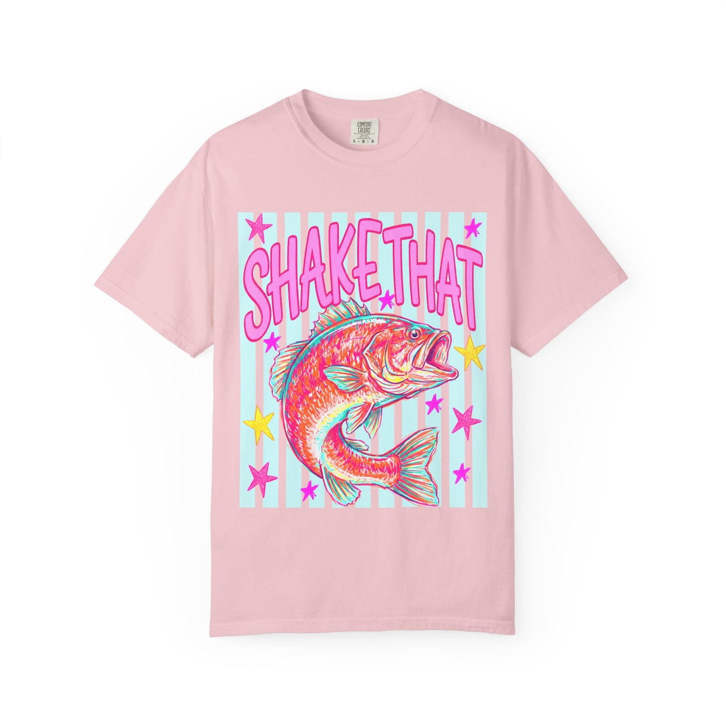 Shake That Fish T-Shirt — Neon Retro Fishing Graphic Tee