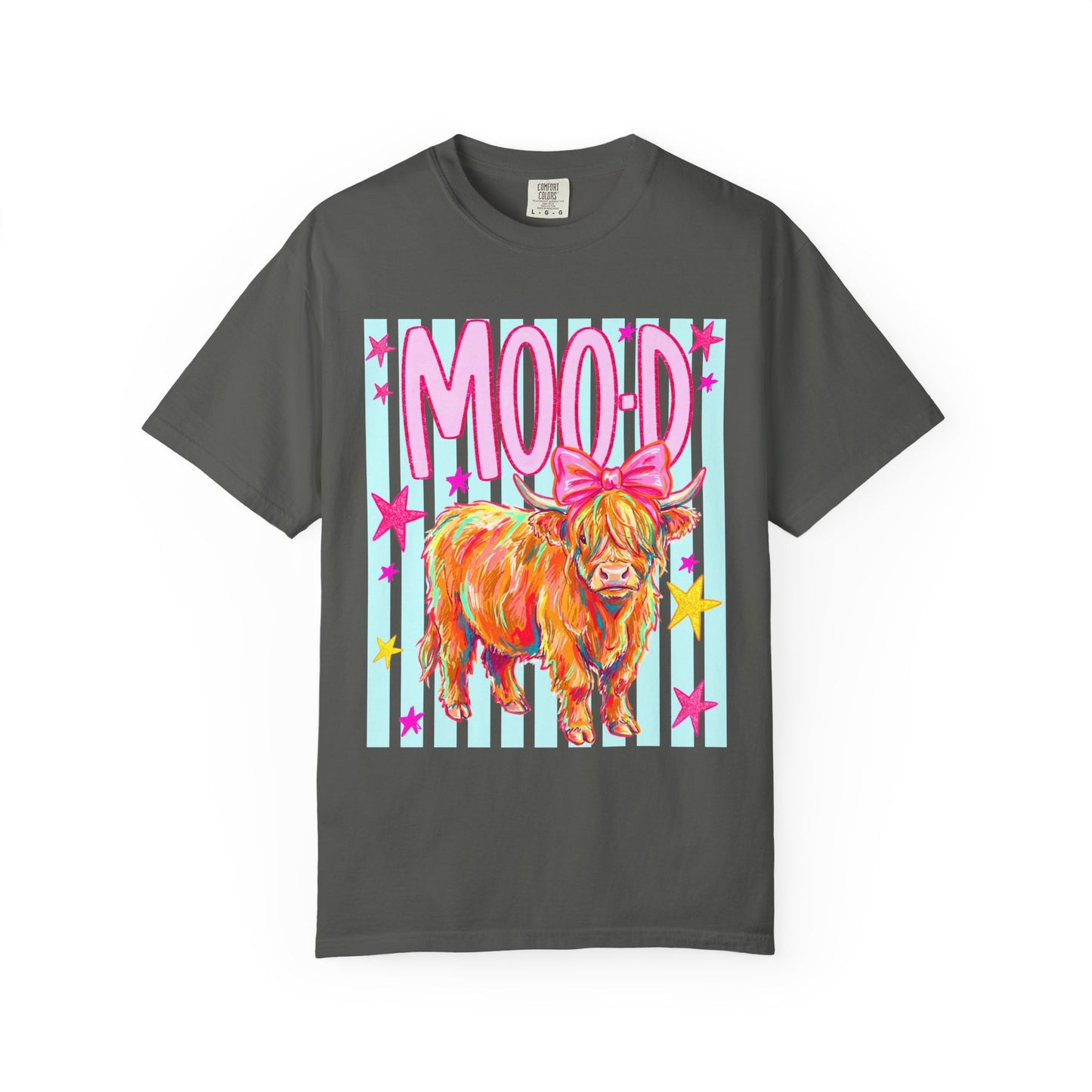 Mood Highland Cow T-Shirt — Colorful Cute Cow Graphic Tee