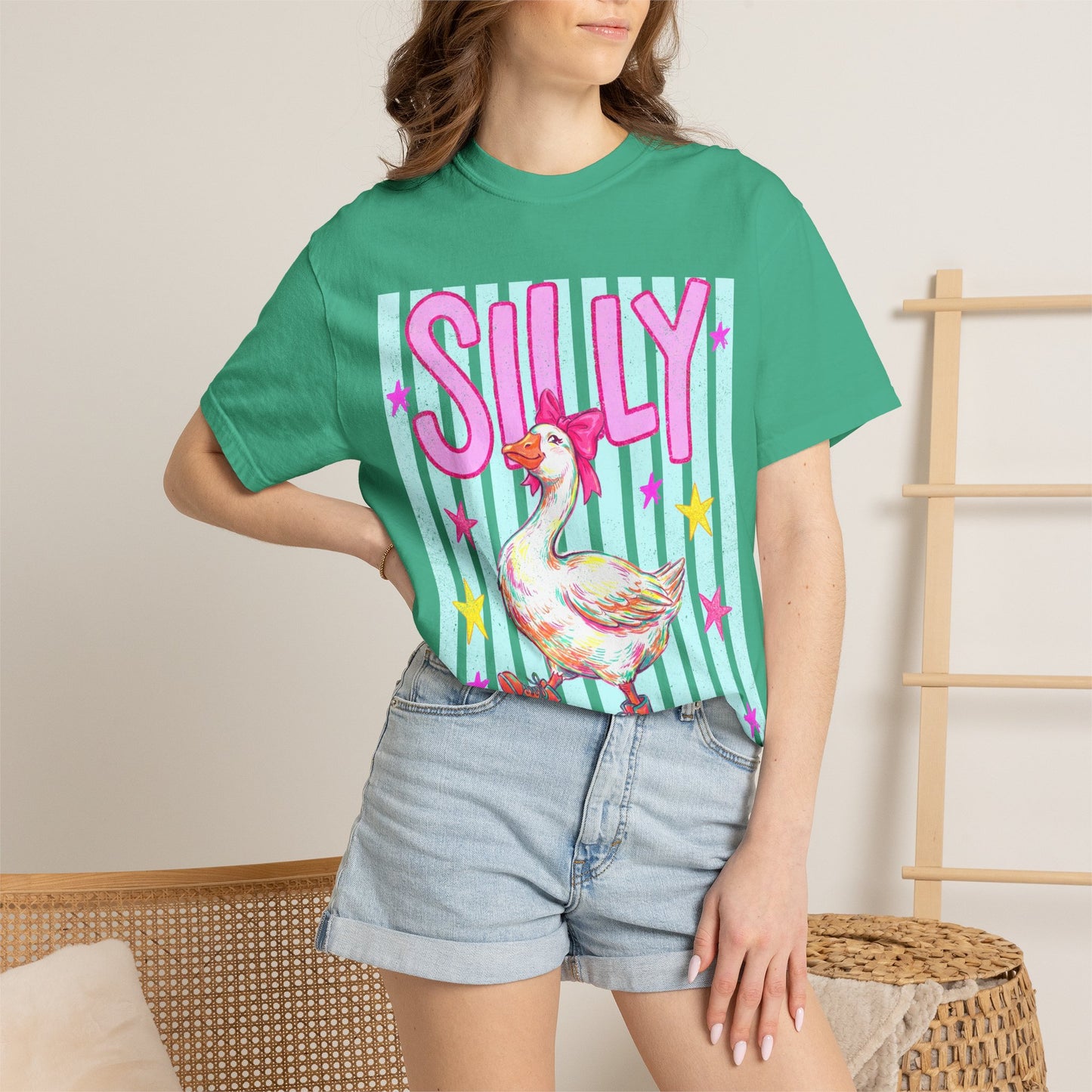 Silly Goose T-Shirt – Cute Retro Duck in Rain Boots Graphic Tee