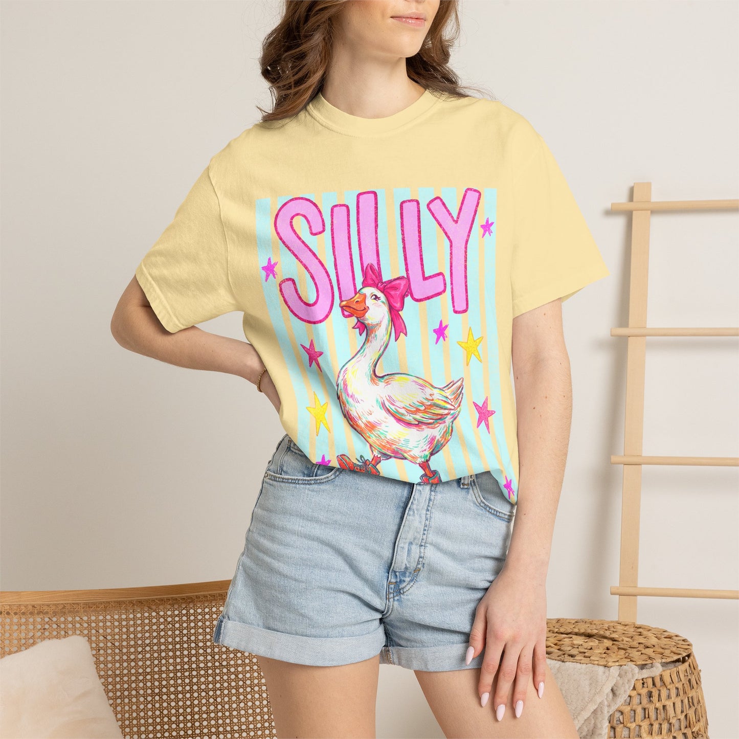 Silly Goose T-Shirt – Cute Retro Duck in Rain Boots Graphic Tee