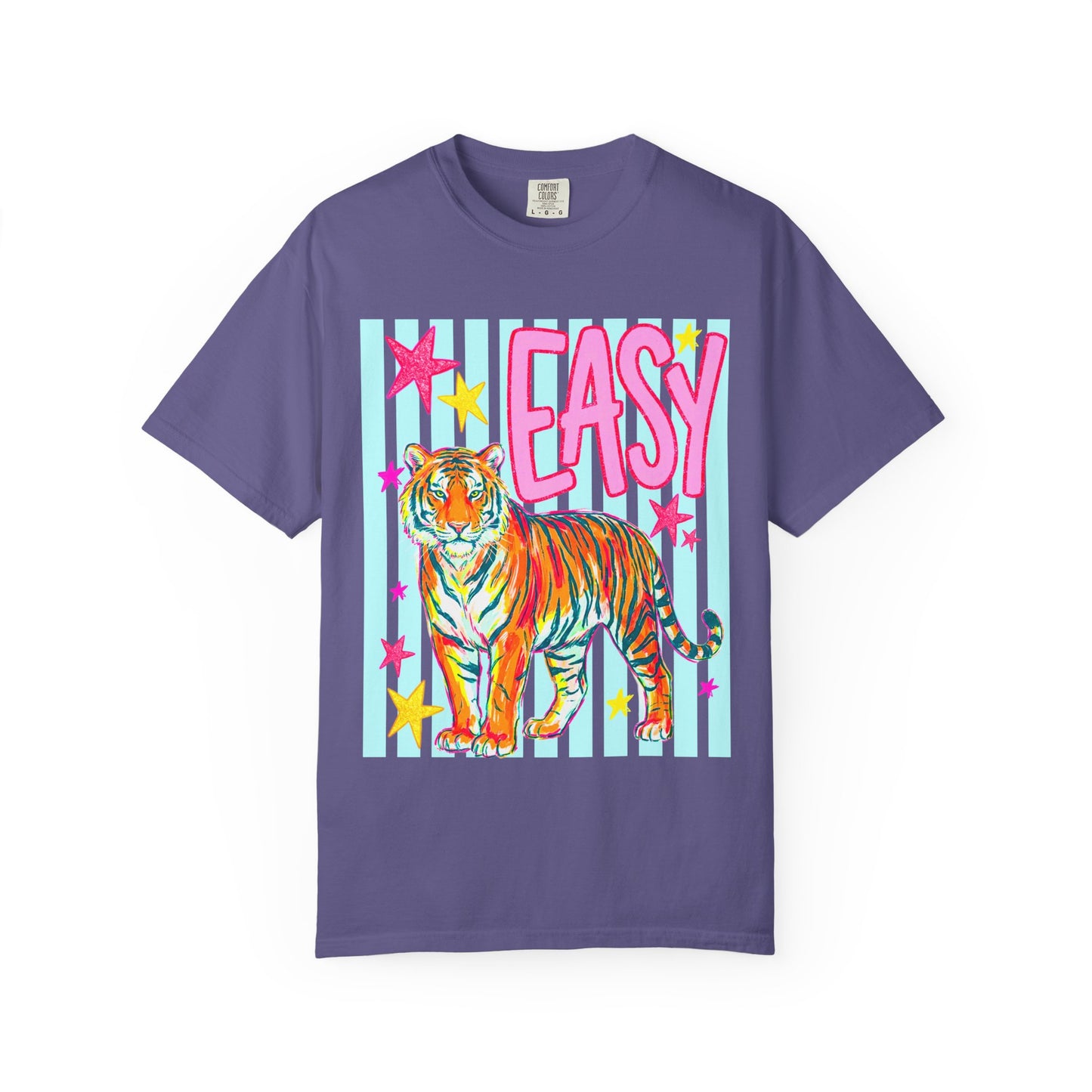 Easy Tiger T‑Shirt — Colorful Retro Tiger Graphic Tee