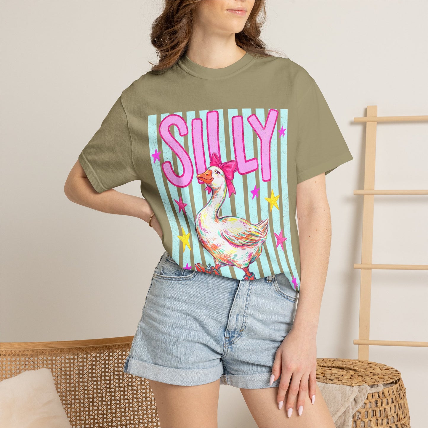 Silly Goose T-Shirt – Cute Retro Duck in Rain Boots Graphic Tee
