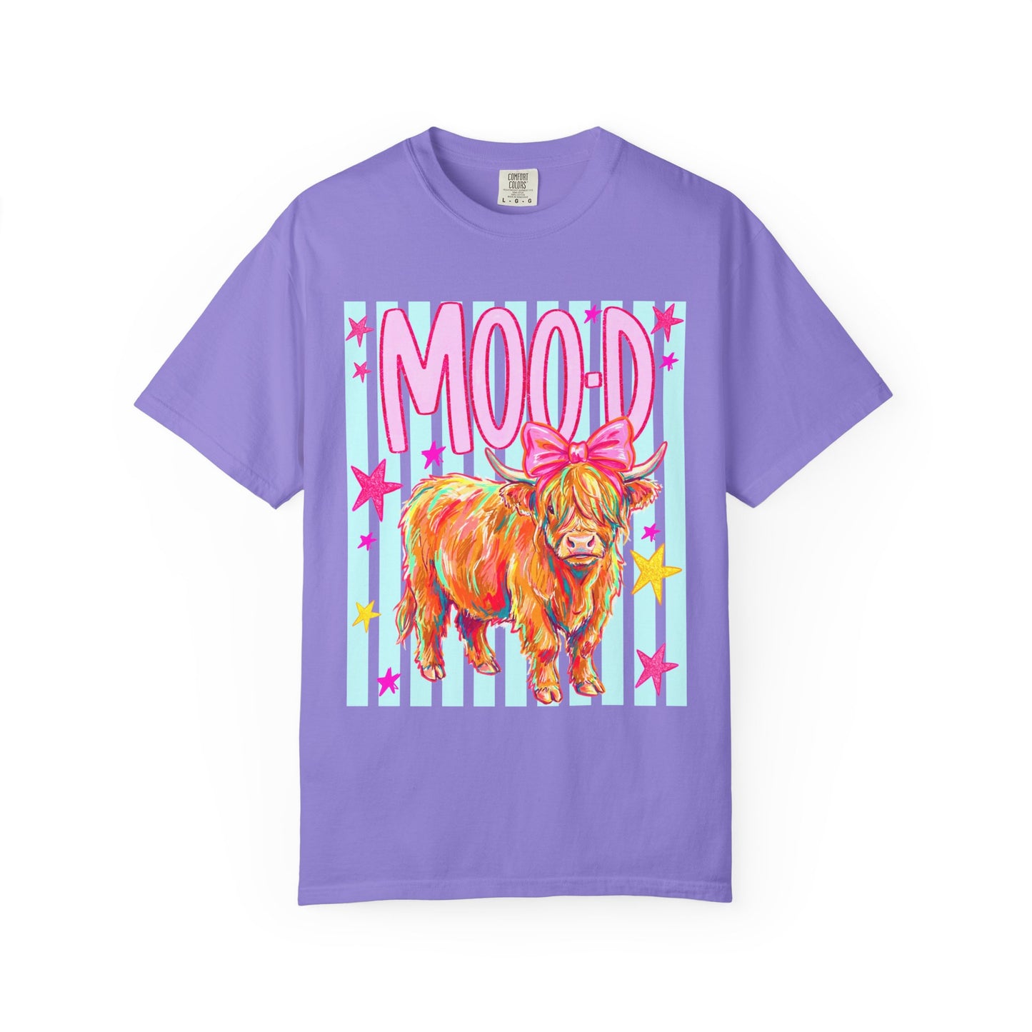 Mood Highland Cow T-Shirt — Colorful Cute Cow Graphic Tee