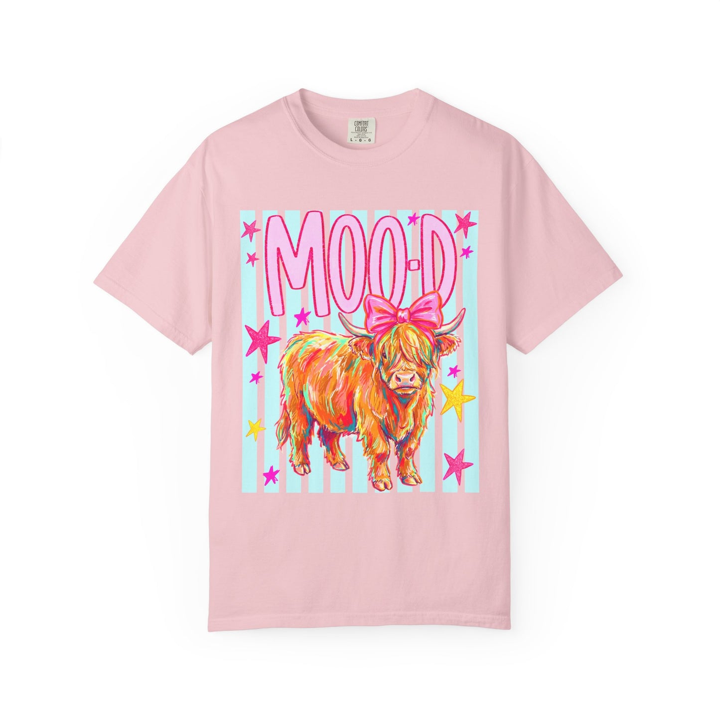 Mood Highland Cow T-Shirt — Colorful Cute Cow Graphic Tee