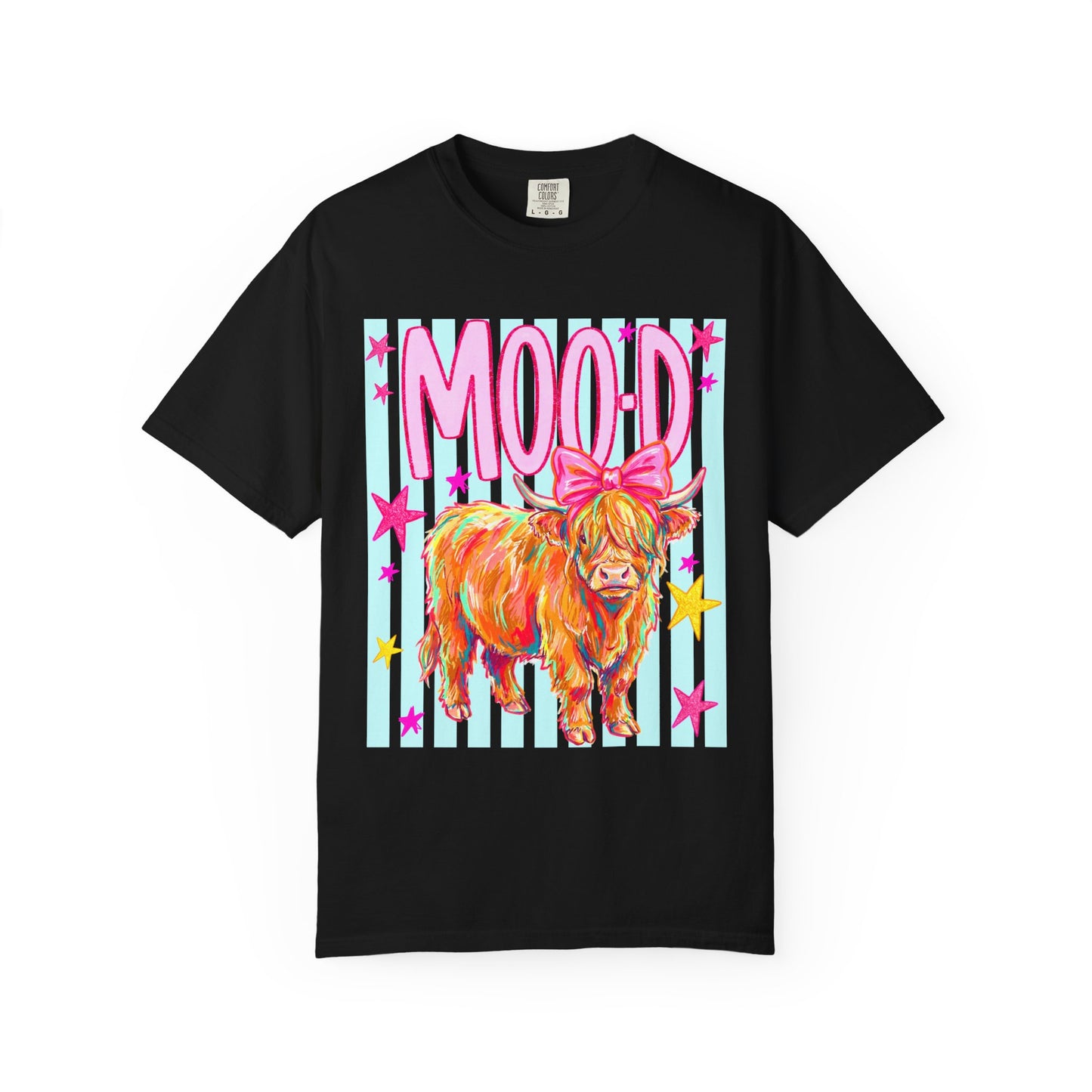 Mood Highland Cow T-Shirt — Colorful Cute Cow Graphic Tee