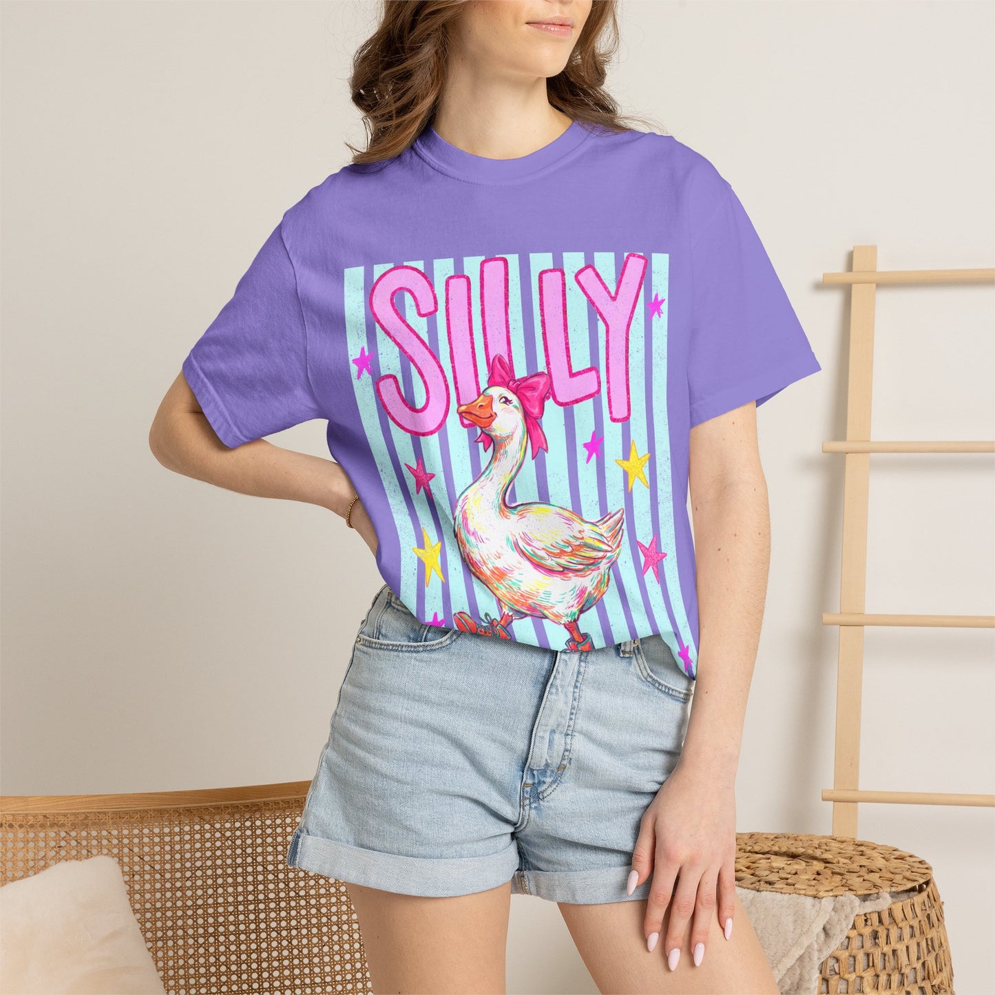 Silly Goose T-Shirt – Cute Retro Duck in Rain Boots Graphic Tee