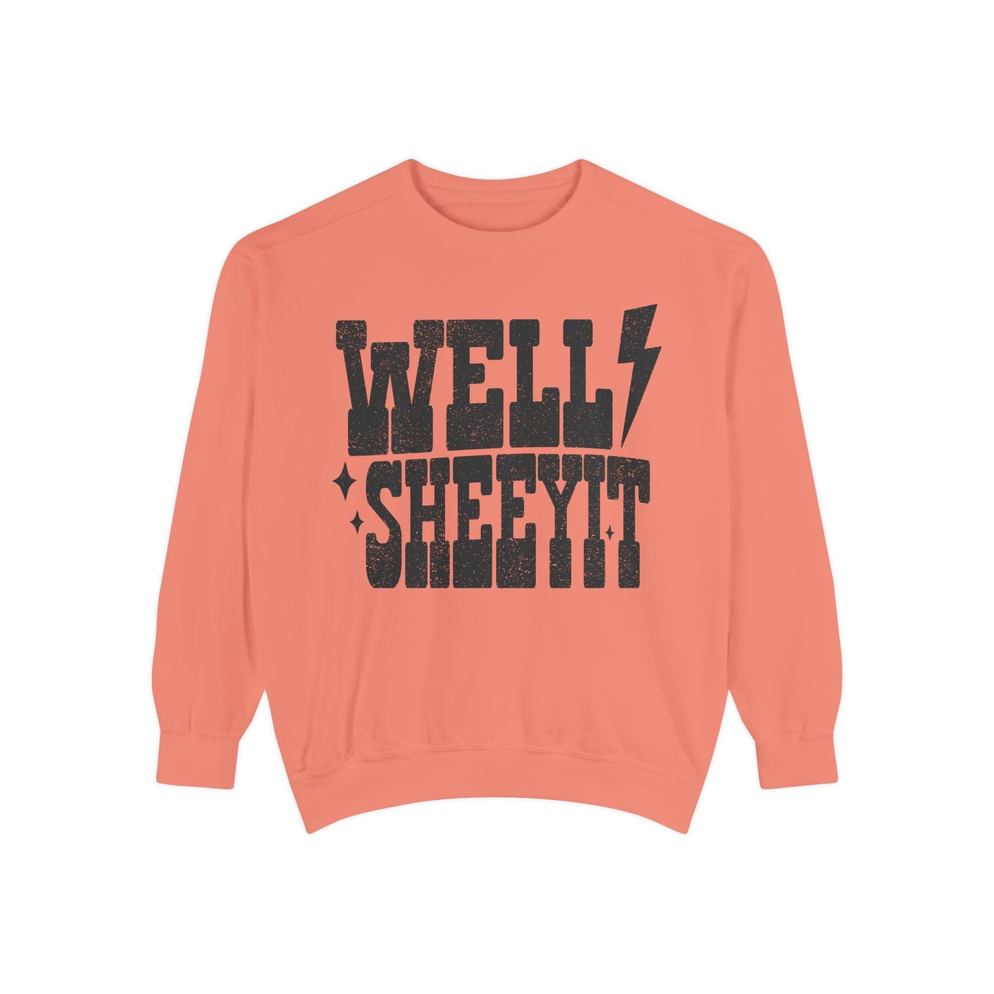 Well Sheeyit Sweatshirt — Retro Distressed Graphic Crewneck