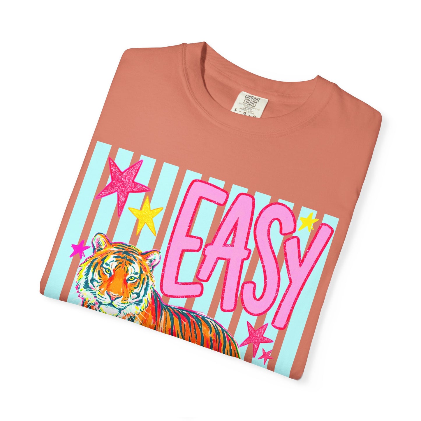 Easy Tiger T‑Shirt — Colorful Retro Tiger Graphic Tee