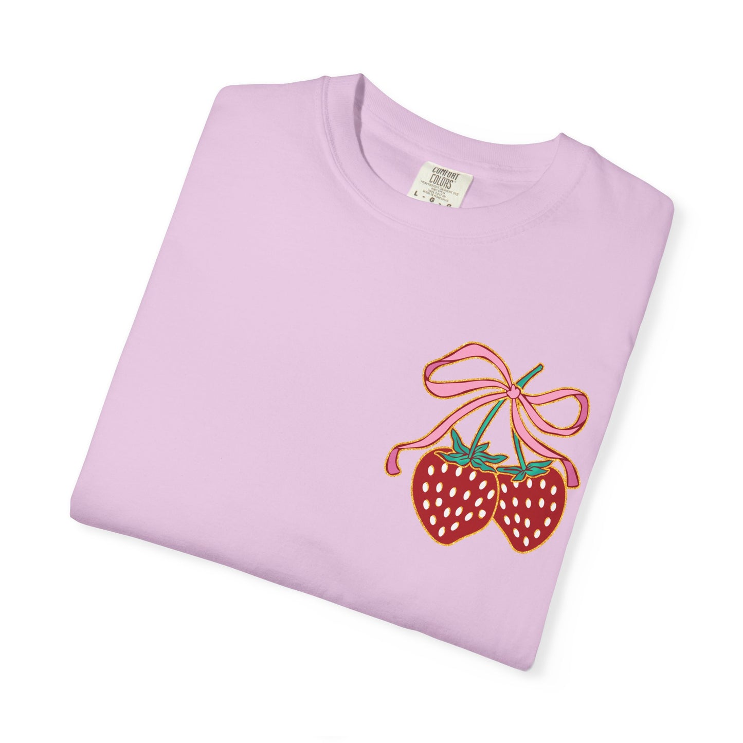 Strawberry Patch Graphic T-Shirt — Cute Ribbon & Flower Fruit Tee