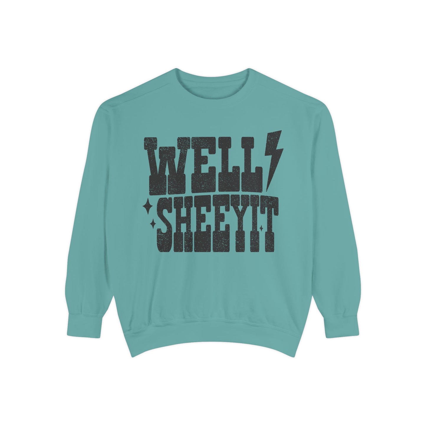 Well Sheeyit Sweatshirt — Retro Distressed Graphic Crewneck