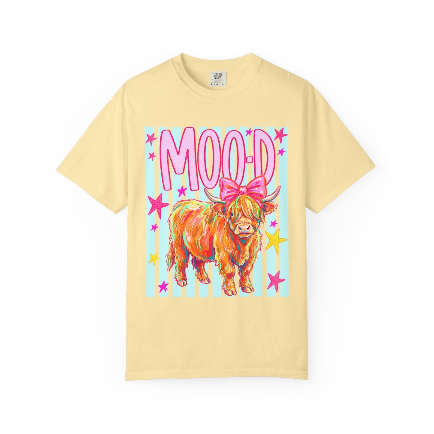 Mood Highland Cow T-Shirt — Colorful Cute Cow Graphic Tee