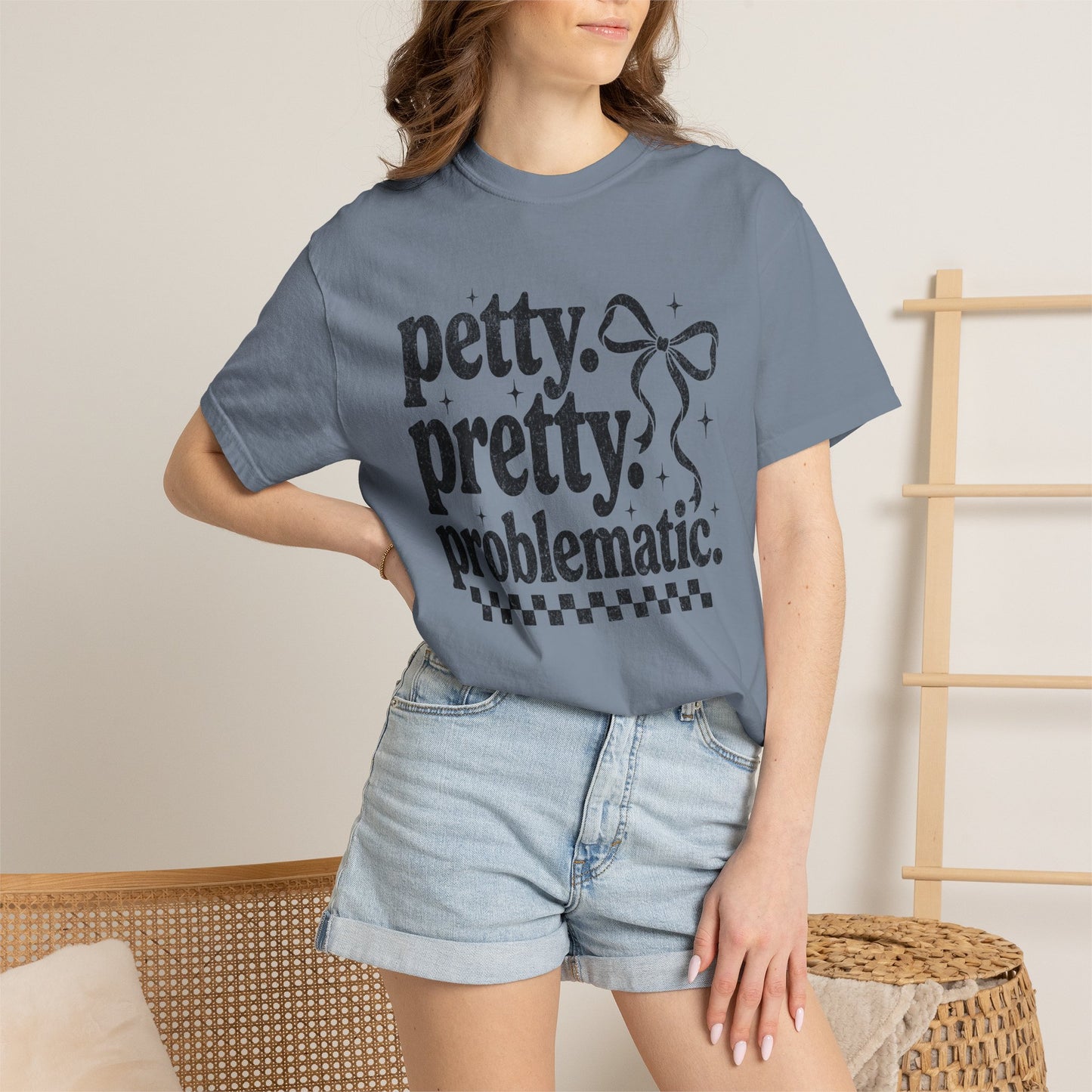 Petty Pretty Problematic T-Shirt — Funny Retro Feminine Graphic Tee