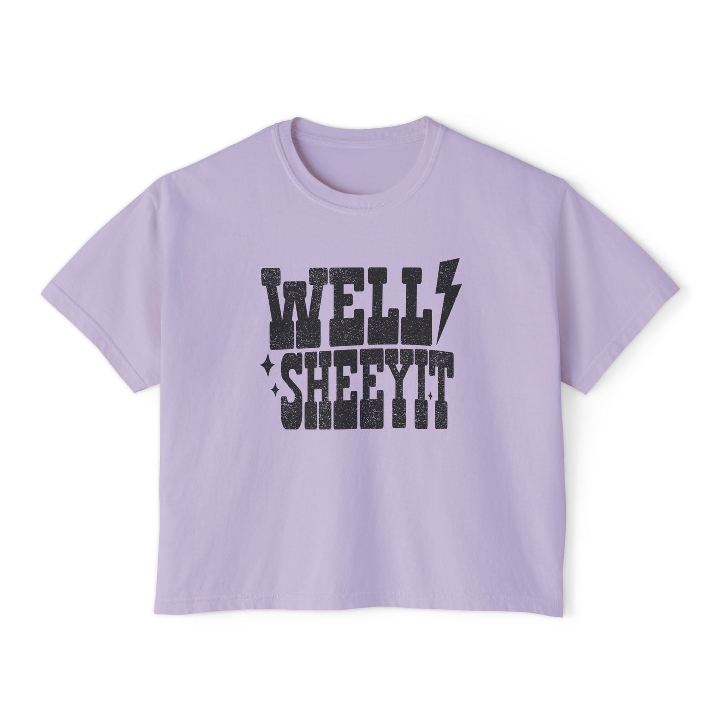 Well Sheeyit Boxy Tee — Funny Retro Western Graphic Shirt