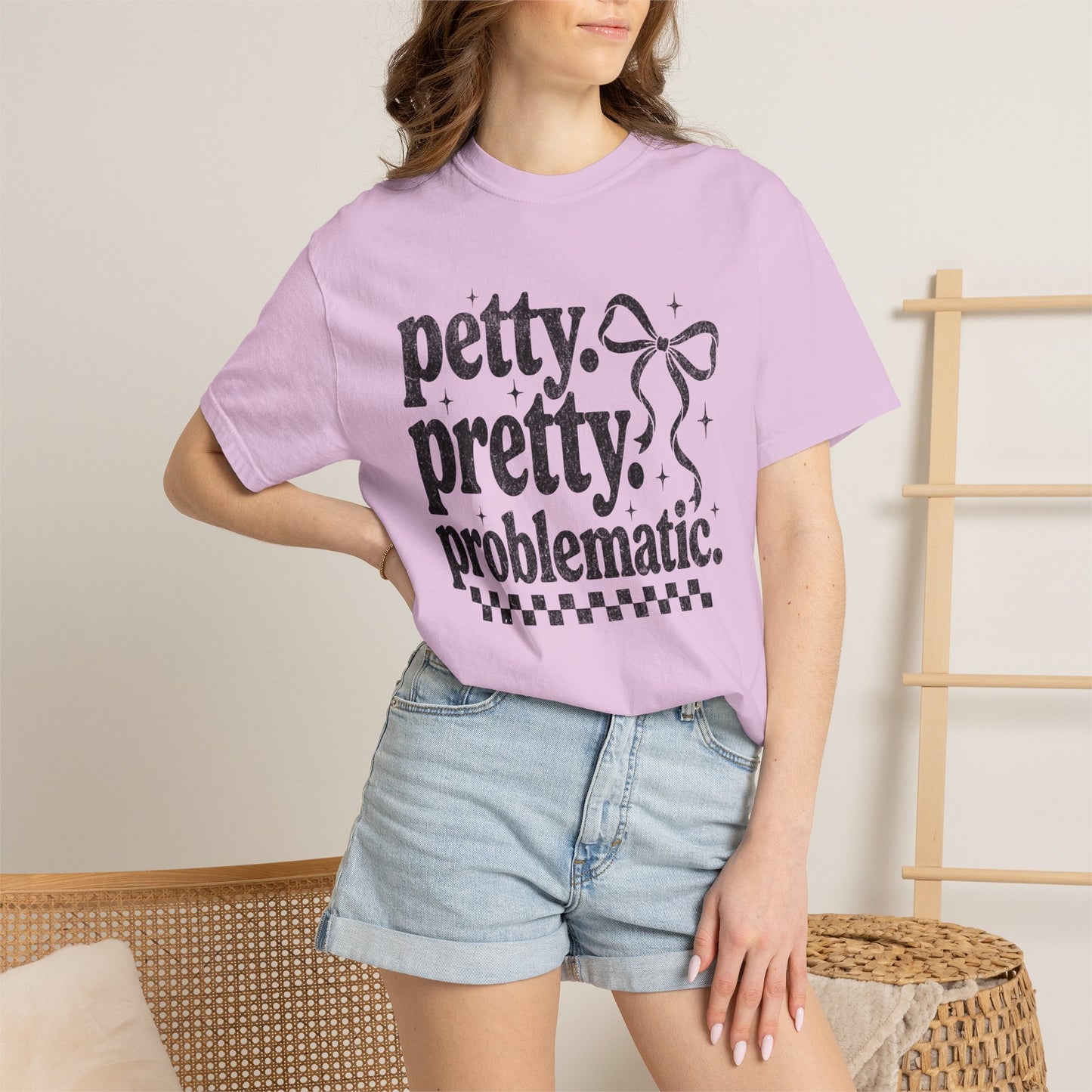 Petty Pretty Problematic T-Shirt — Funny Retro Feminine Graphic Tee