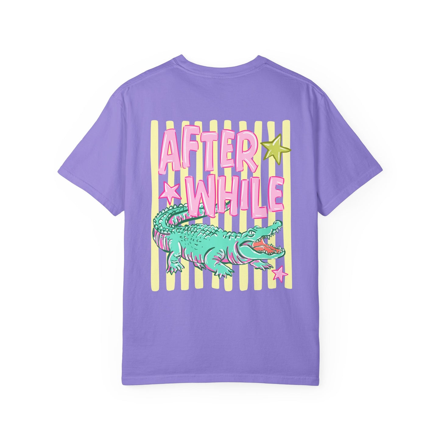 Later/After While T‑Shirt — Retro Neon Alligator Graphic Tee
