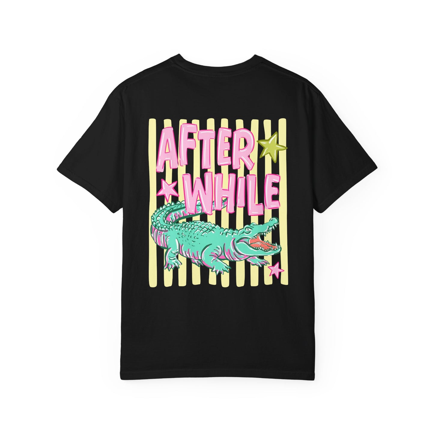 Later/After While T‑Shirt — Retro Neon Alligator Graphic Tee