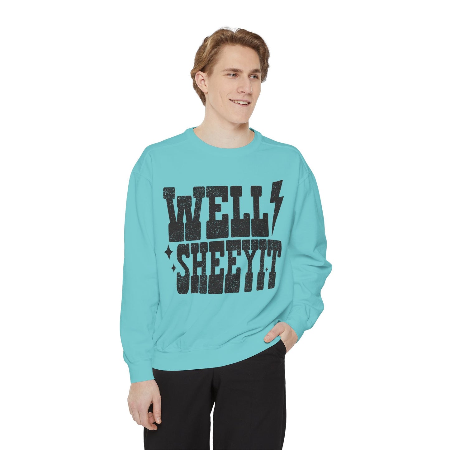 Well Sheeyit Sweatshirt — Retro Distressed Graphic Crewneck