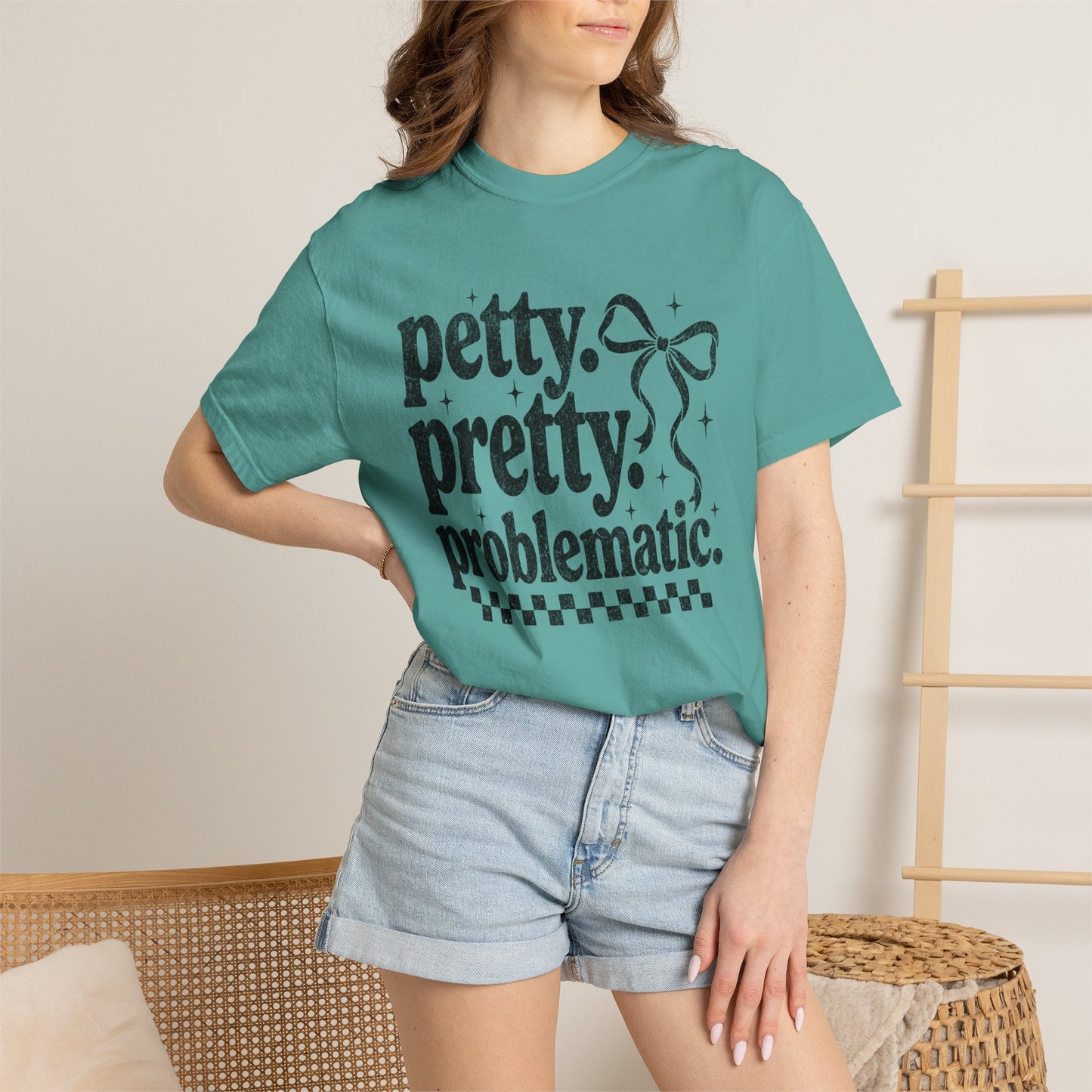 Petty Pretty Problematic T-Shirt — Funny Retro Feminine Graphic Tee