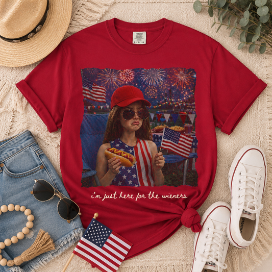 Patriotic Fourth of July T-Shirt – Woman with American Flags Design