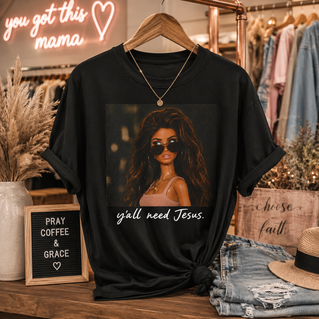 Retro Doll Portrait T-Shirt