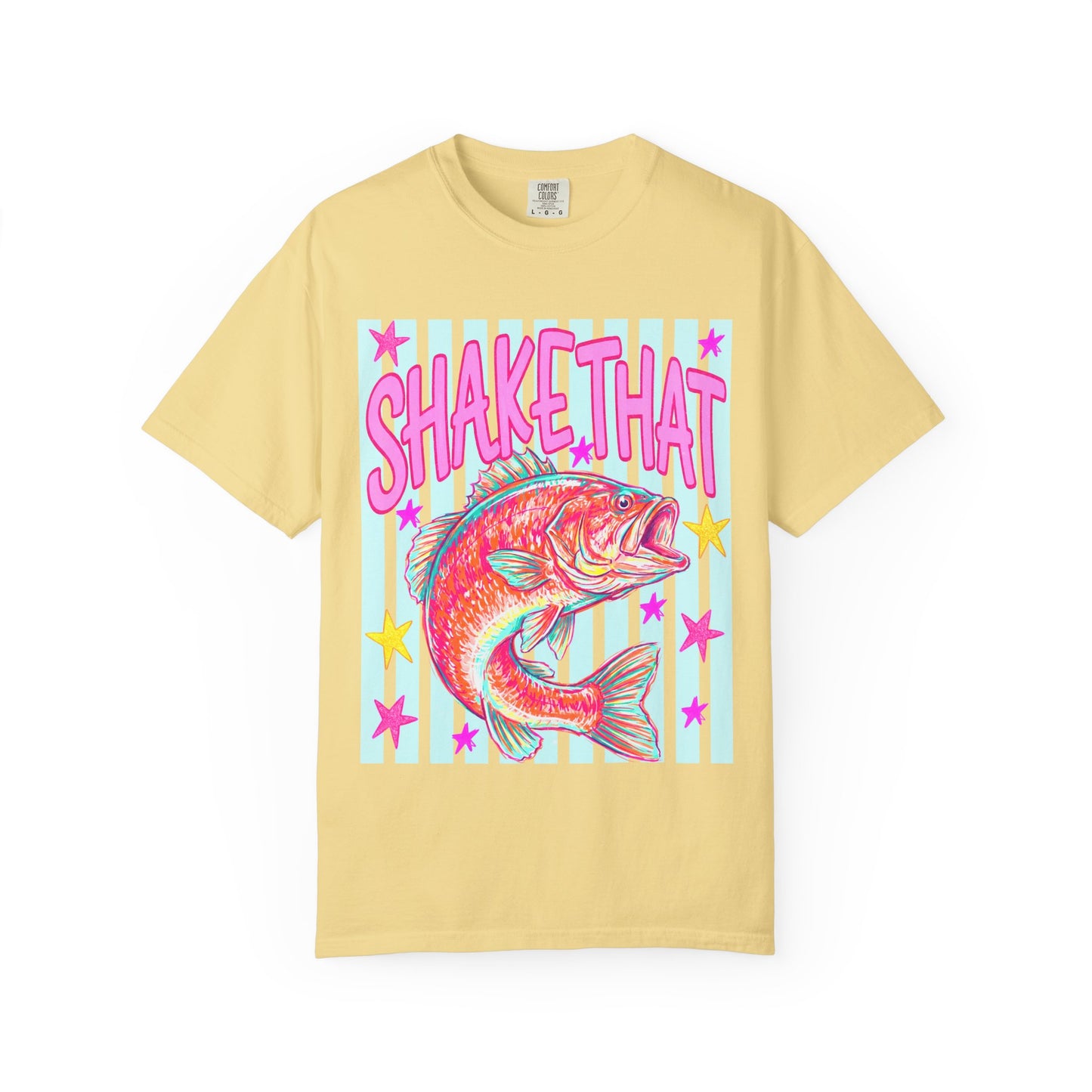 Shake That Fish T-Shirt — Neon Retro Fishing Graphic Tee