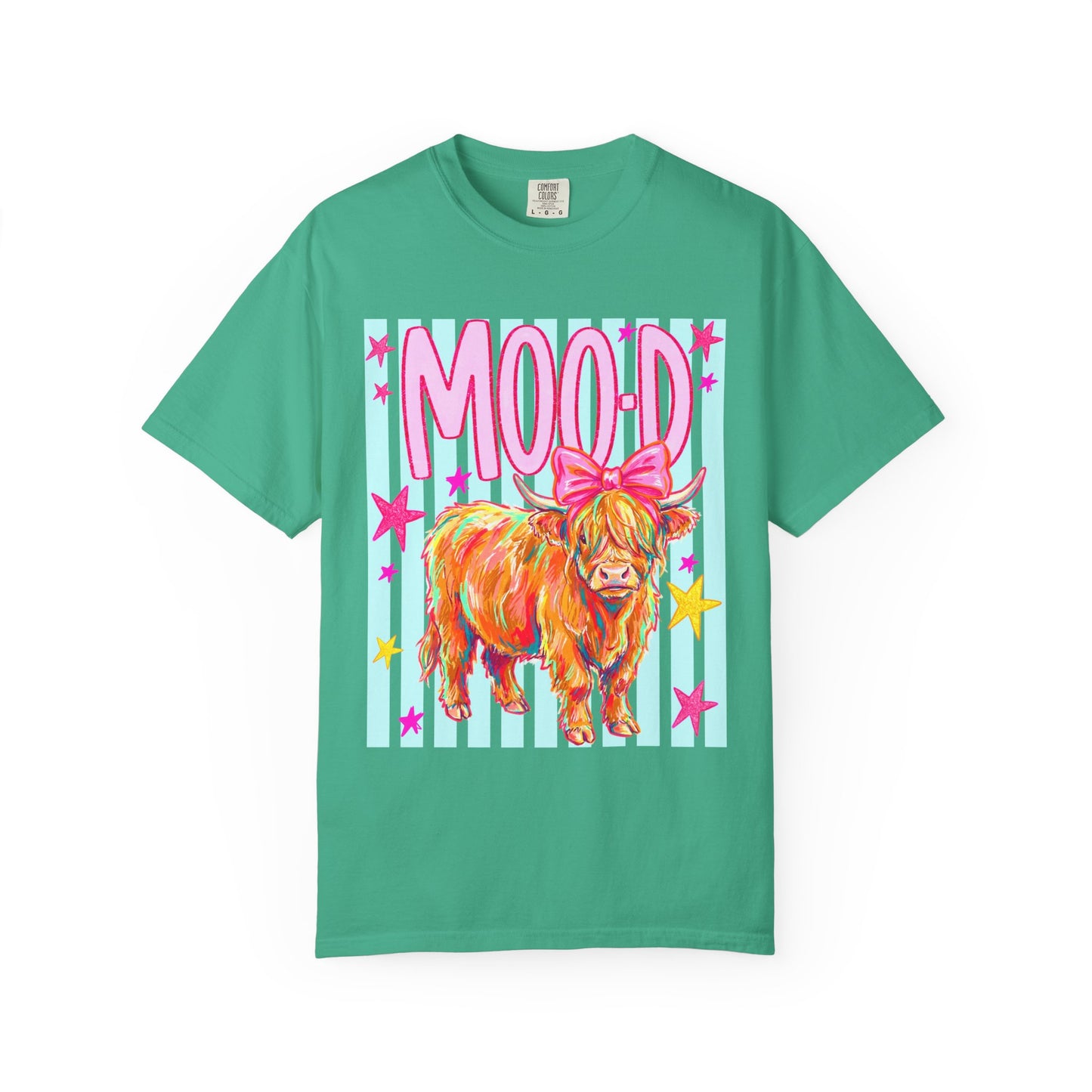Mood Highland Cow T-Shirt — Colorful Cute Cow Graphic Tee