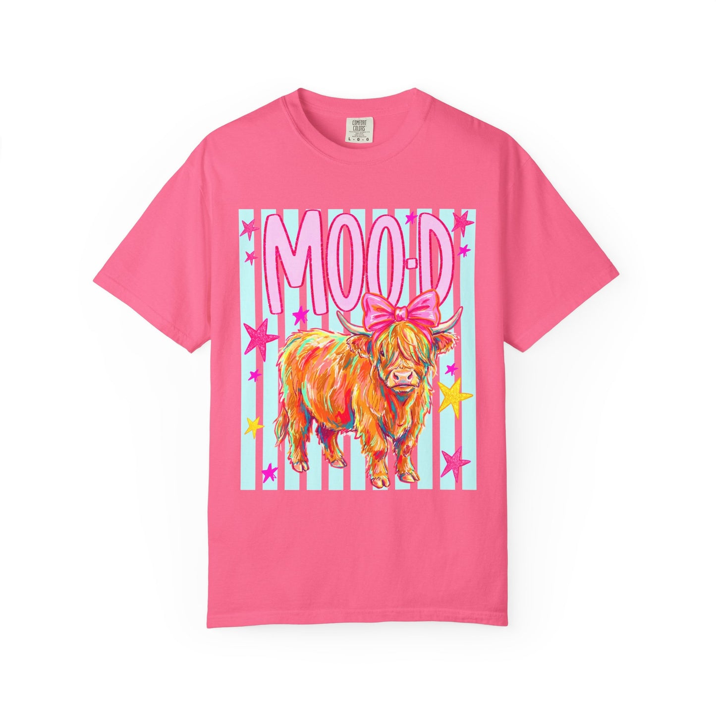 Mood Highland Cow T-Shirt — Colorful Cute Cow Graphic Tee