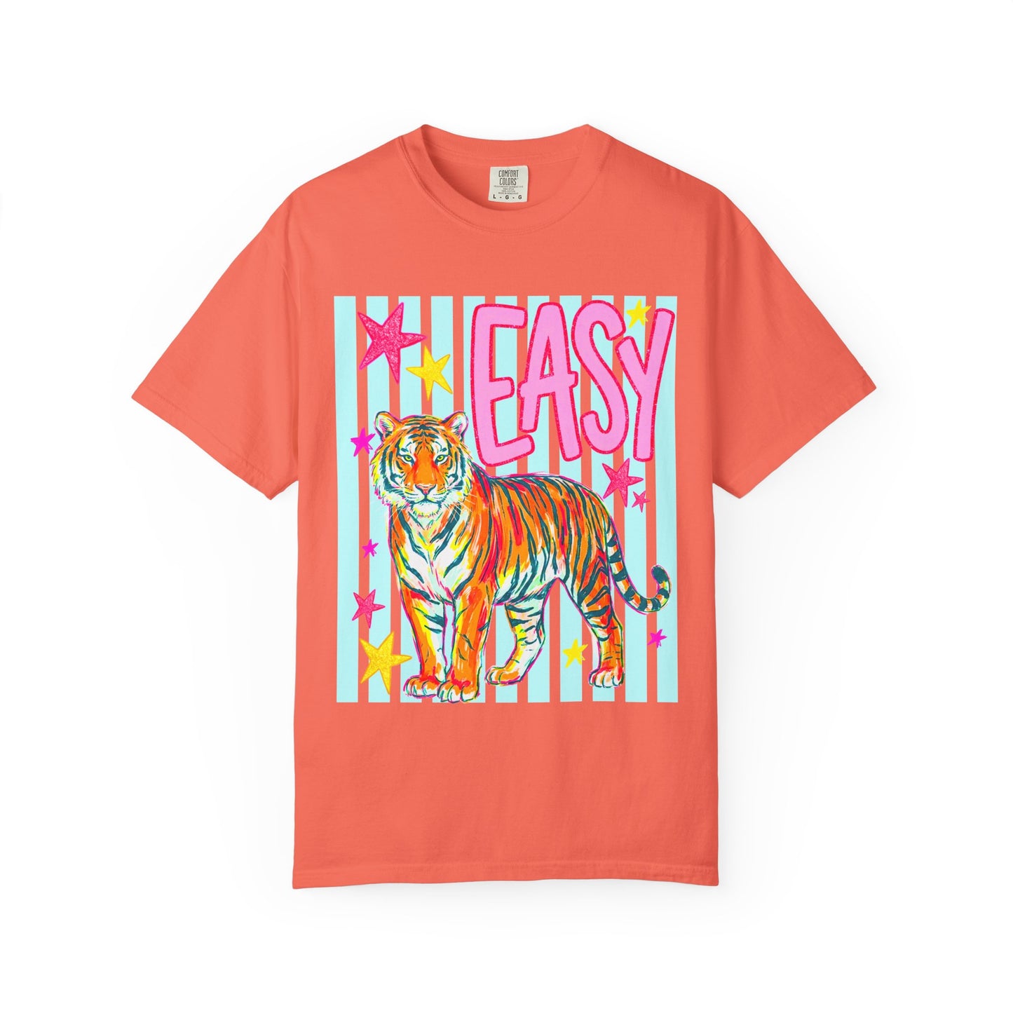 Easy Tiger T‑Shirt — Colorful Retro Tiger Graphic Tee