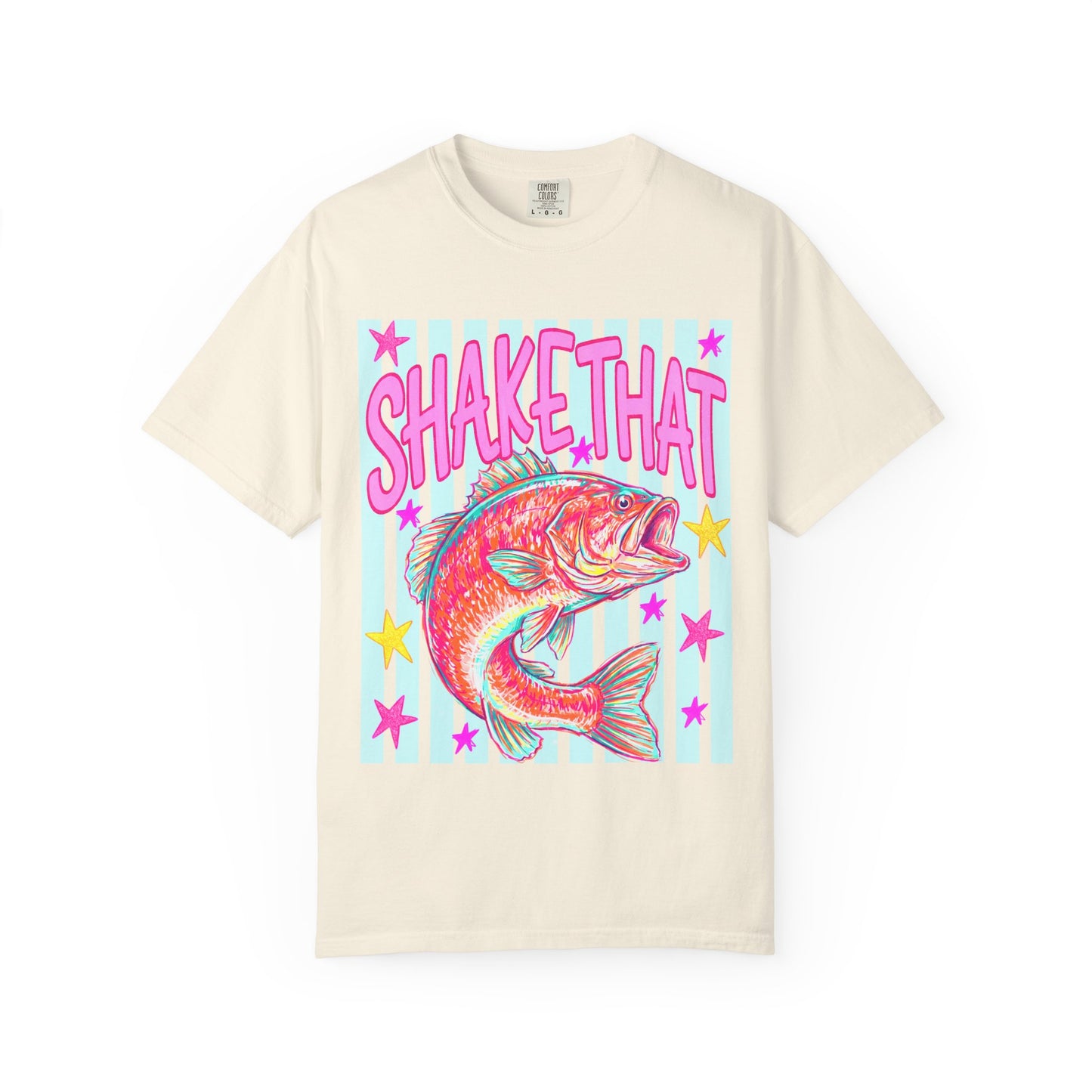 Shake That Fish T-Shirt — Neon Retro Fishing Graphic Tee