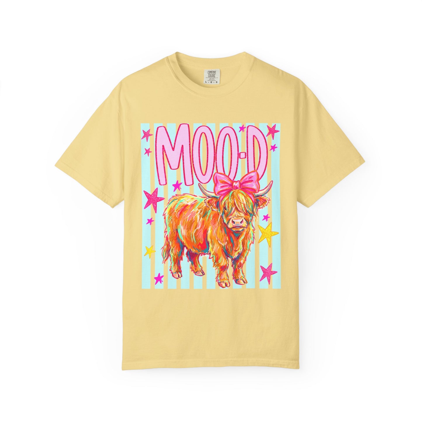 Mood Highland Cow T-Shirt — Colorful Cute Cow Graphic Tee