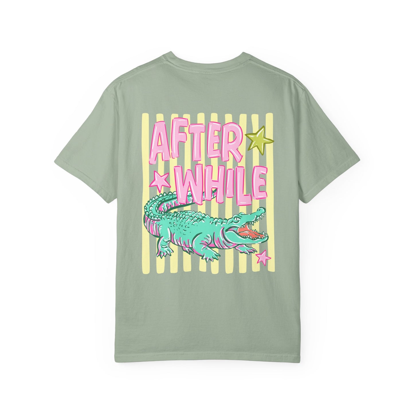 Later/After While T‑Shirt — Retro Neon Alligator Graphic Tee