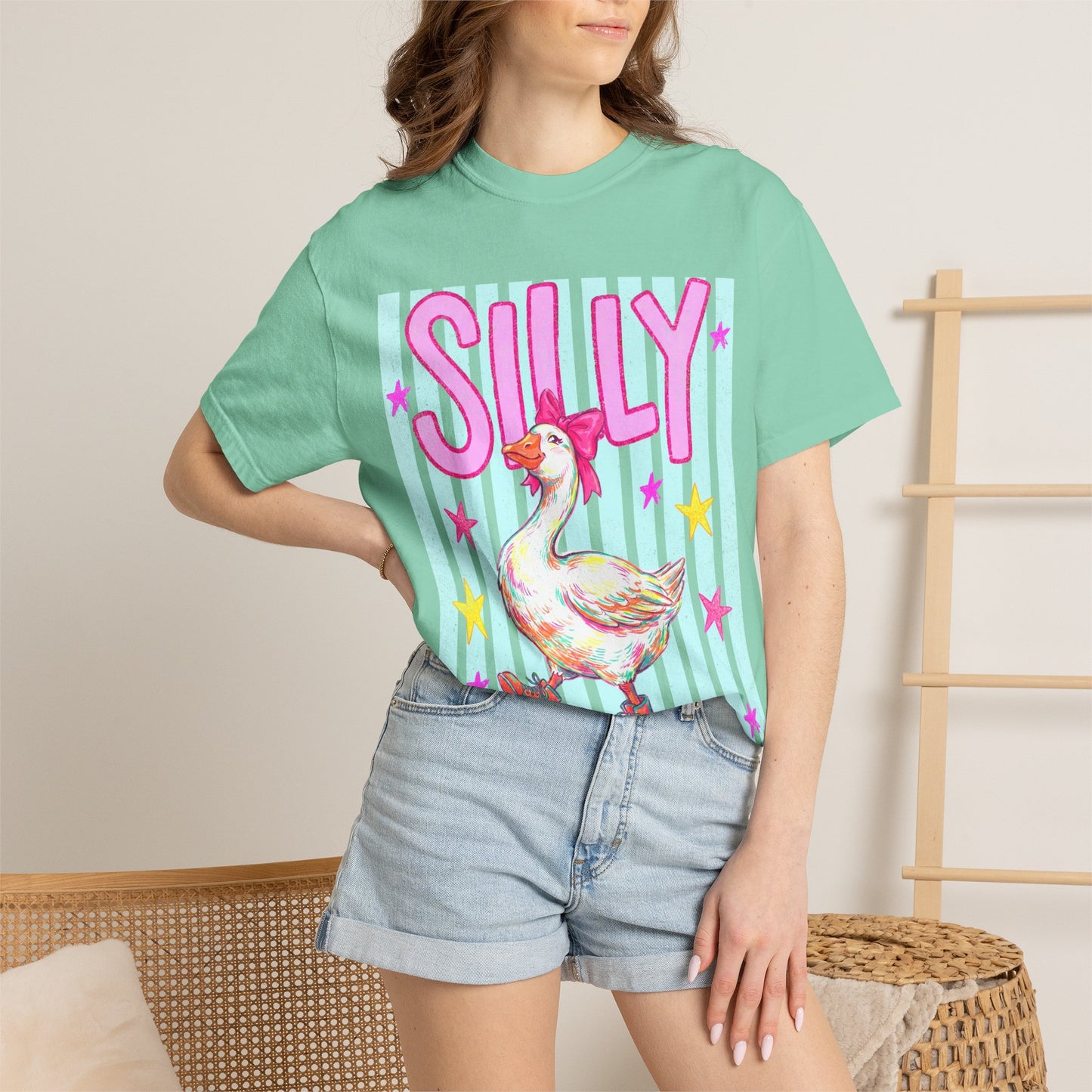Silly Goose T-Shirt – Cute Retro Duck in Rain Boots Graphic Tee